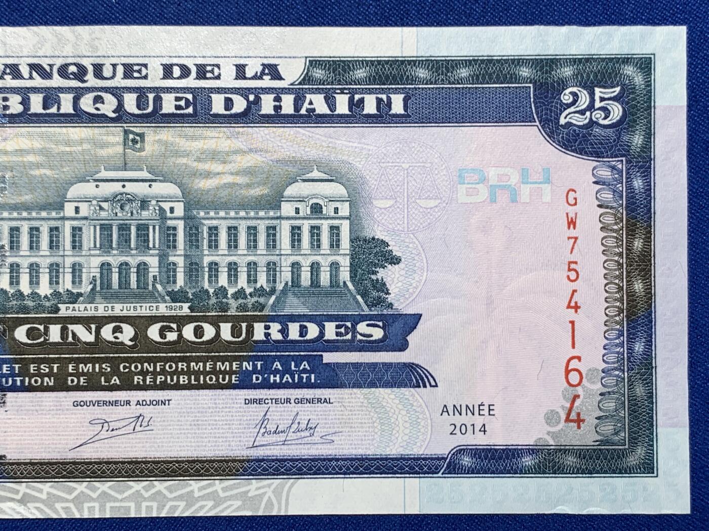 《竞宝斋》第274场- 周日，周一，周二  3场连拍 （全场包邮） 海地 2014年25元 纸币