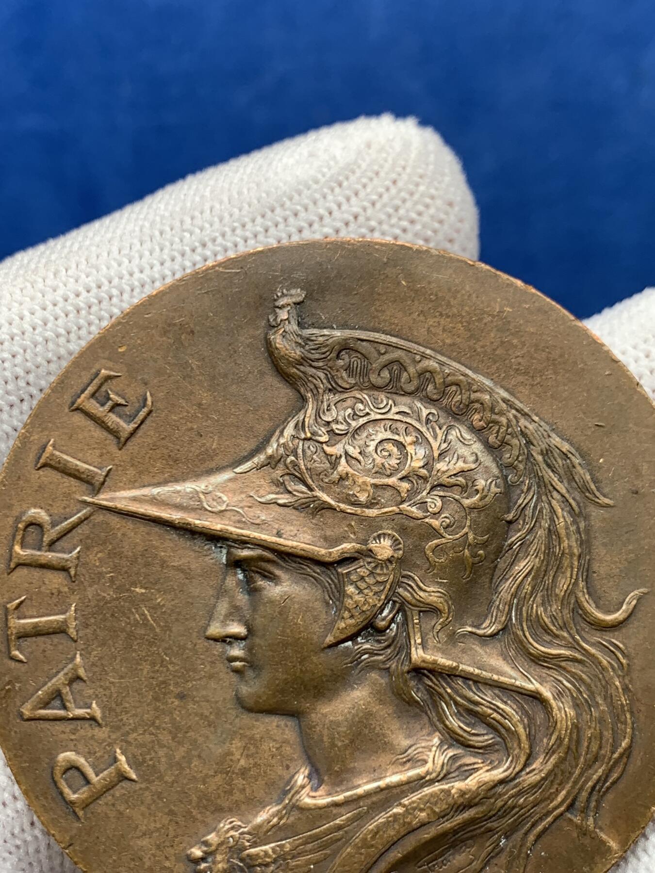 《竞宝斋》第274场- 周日，周一，周二  3场连拍 （全场包邮） 法国勃兰特文学协会铜章 51.9克 50mm