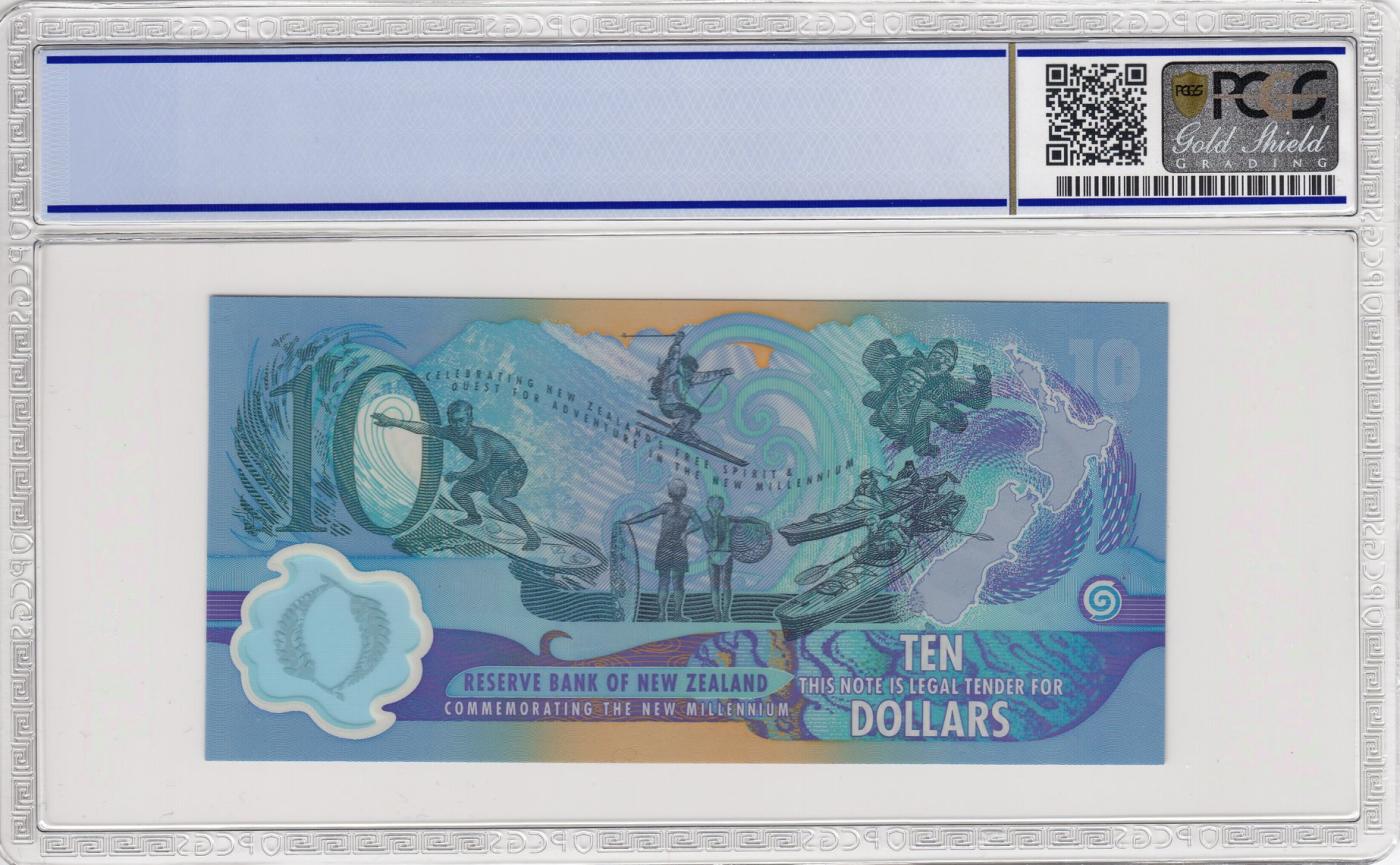 收藏联盟Quantum Auction 第349期拍卖  新西兰2000年10元千禧年纪念钞 PCGS68