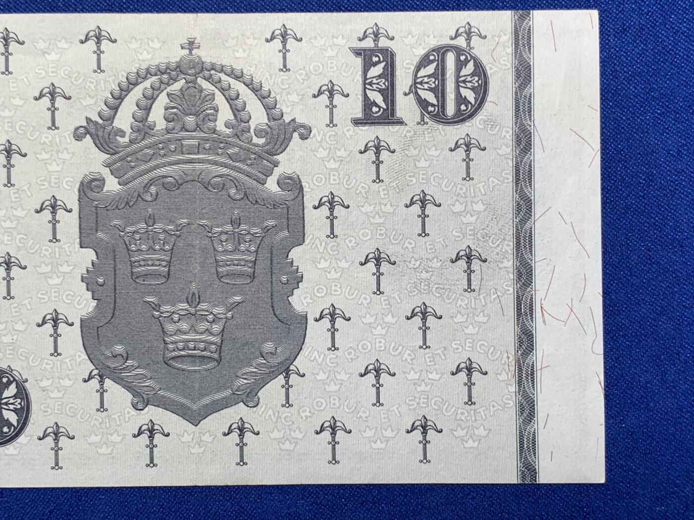 《竞宝斋》第274场- 周日，周一，周二  3场连拍 （全场包邮） 瑞典 1959年10克朗 纸币 人物挺卡通 细节见图