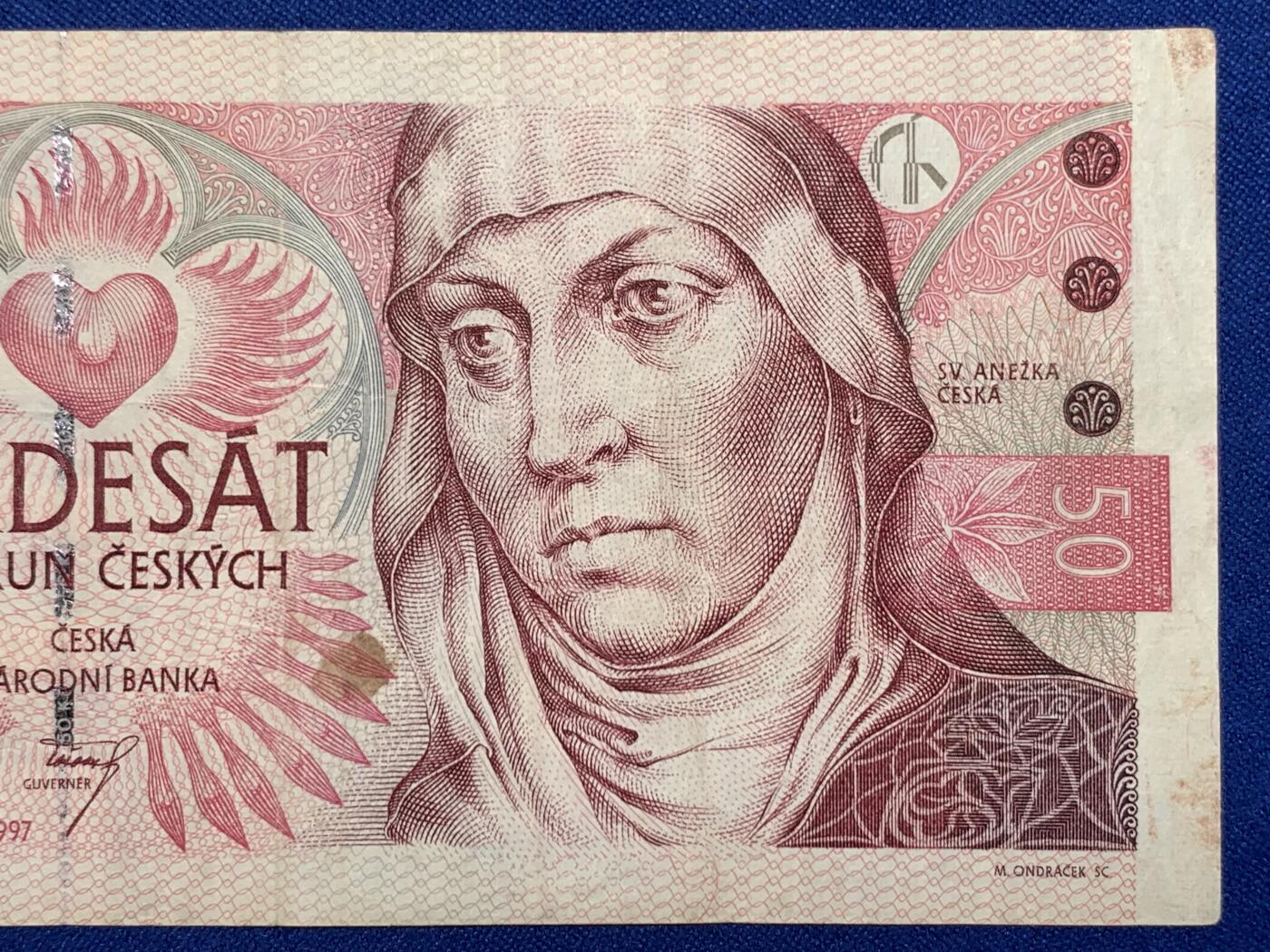 《竞宝斋》第274场- 周日，周一，周二  3场连拍 （全场包邮） 捷克共和国1997  50 克朗纸币