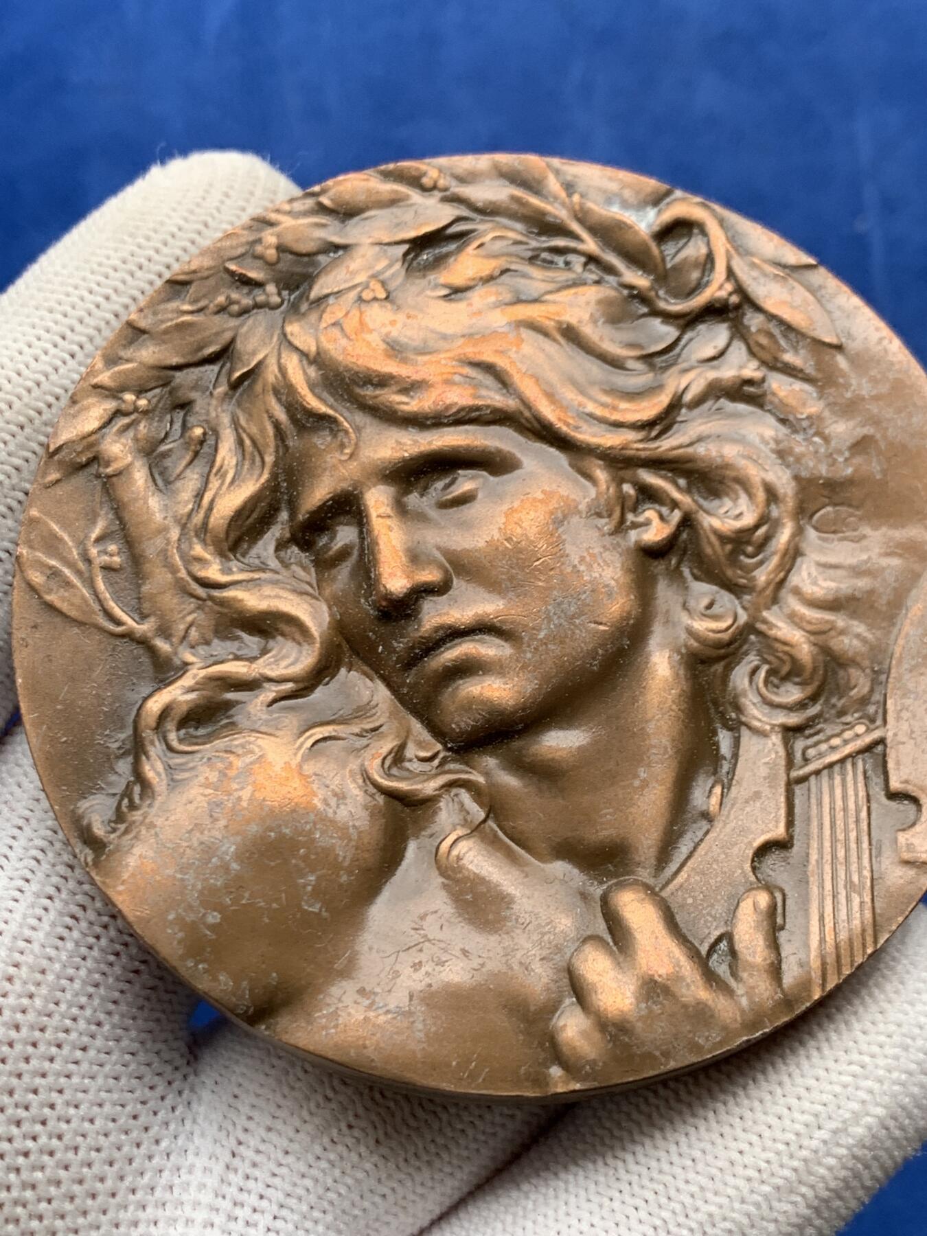 《竞宝斋》第274场- 周日，周一，周二  3场连拍 （全场包邮） 法国铜章 164.3克 68.8mm