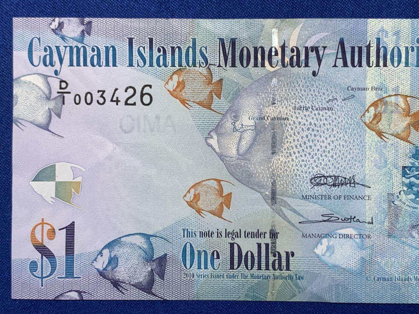 《竞宝斋》第274场- 周日，周一，周二  3场连拍 （全场包邮） 开曼群岛 2010 1元纸币