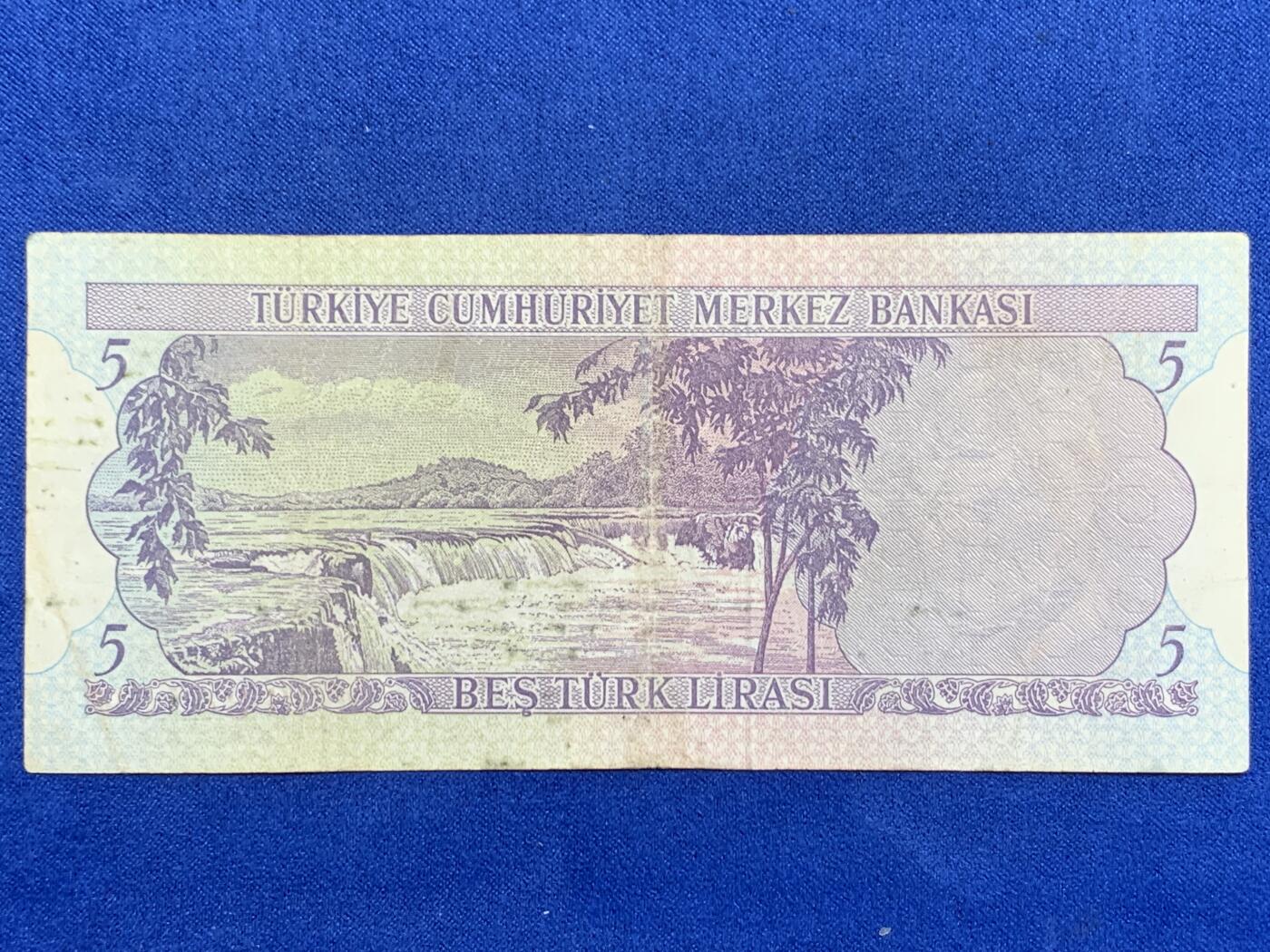 《竞宝斋》第274场- 周日，周一，周二  3场连拍 （全场包邮） 土耳其 1930年5里尔 纸币 细节见图