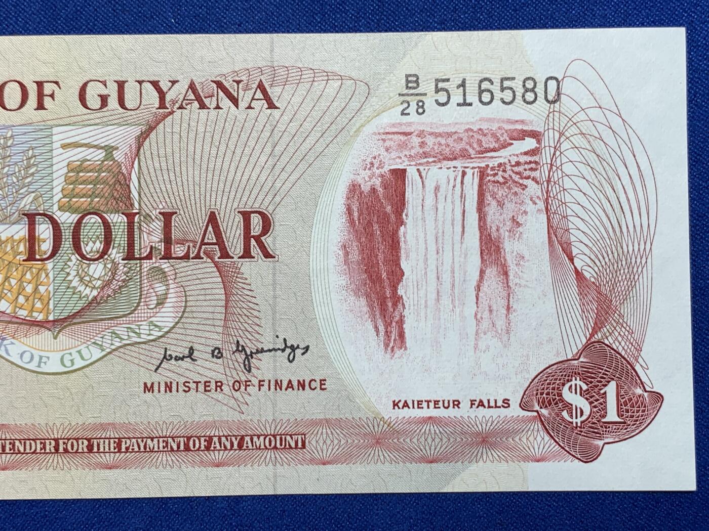 《竞宝斋》第274场- 周日，周一，周二  3场连拍 （全场包邮） 圭亚那1元纸币 老版