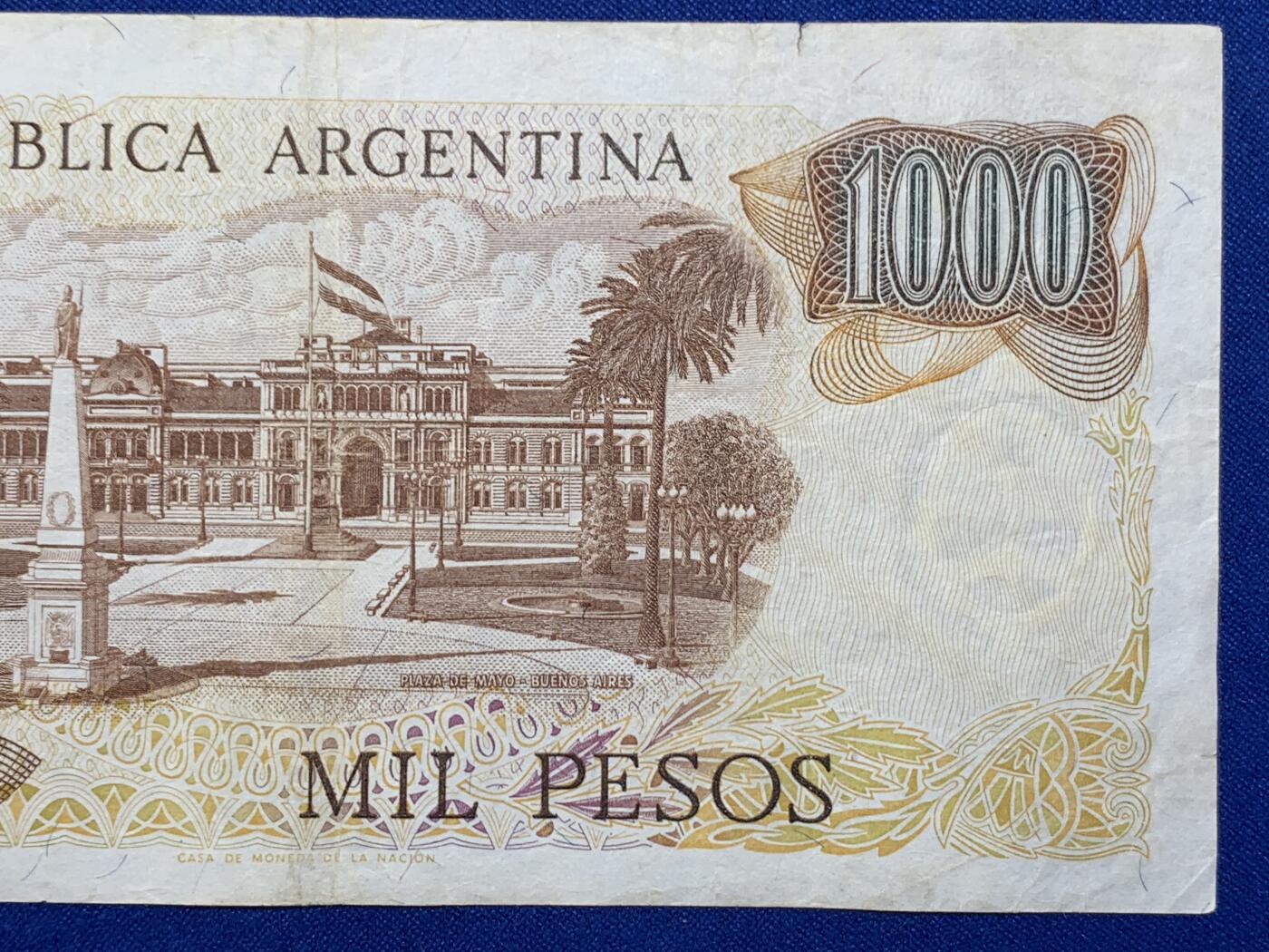 《竞宝斋》第274场- 周日，周一，周二  3场连拍 （全场包邮） 阿根廷 1976-83年1000比索 纸币