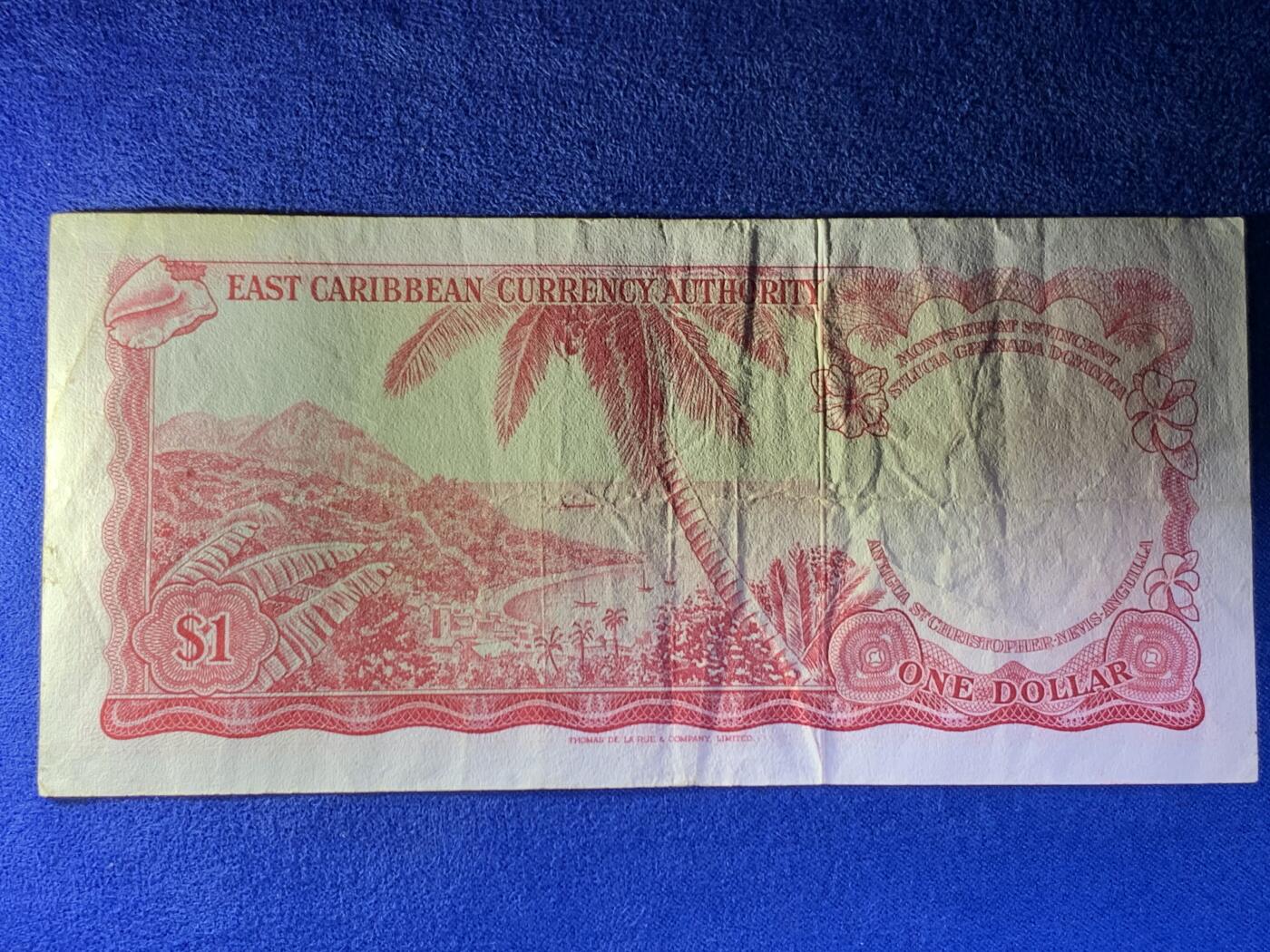 《竞宝斋》第274场- 周日，周一，周二  3场连拍 （全场包邮） 东加勒比1965年1元纸币 细节见图