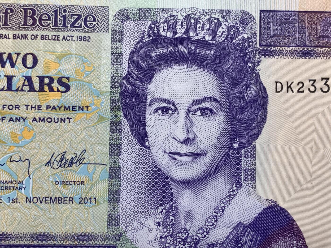 《竞宝斋》第274场- 周日，周一，周二  3场连拍 （全场包邮） 伯利兹 2011 2元 纸币