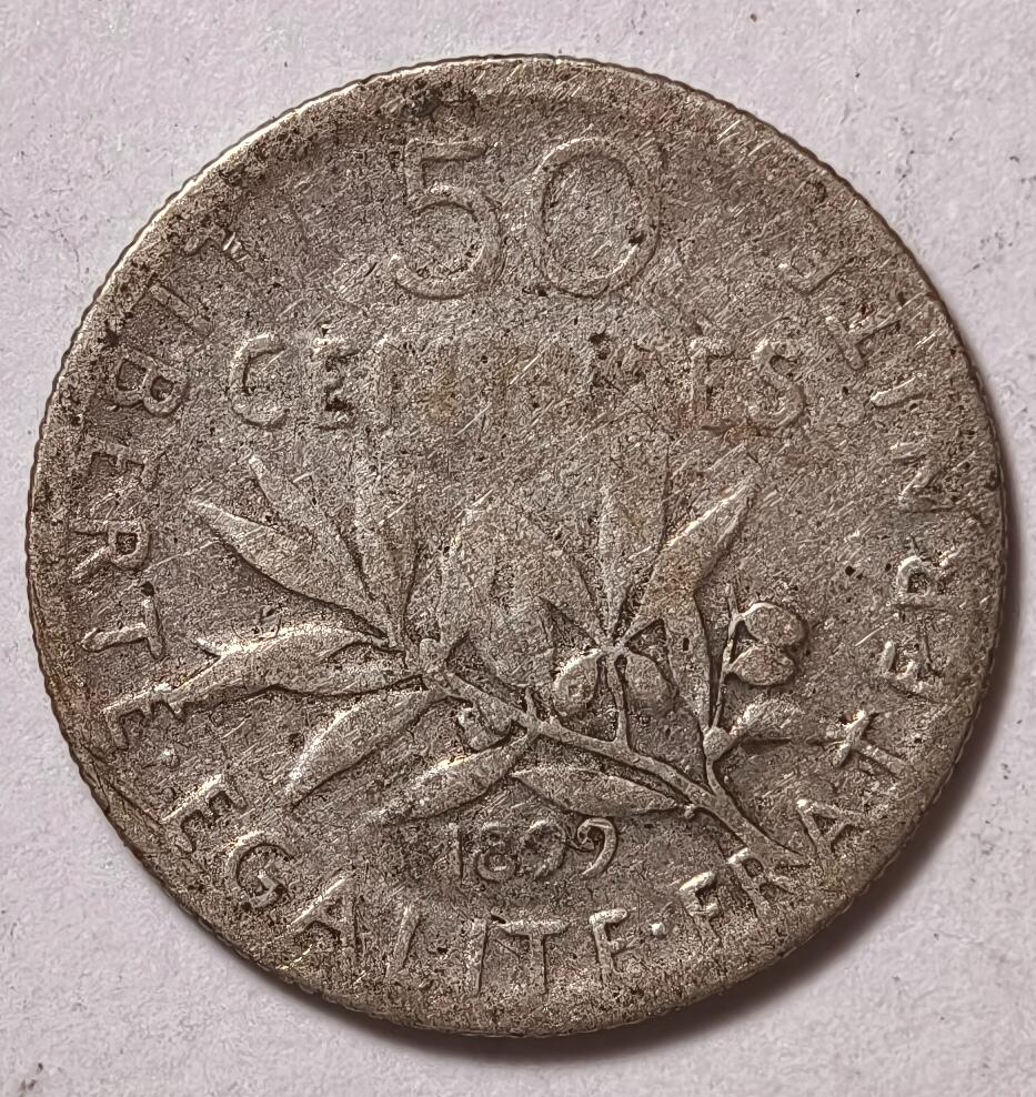 紫瑗钱币——第376期拍卖 法国 1899年 播种女神 50分 2.5克 0.835银