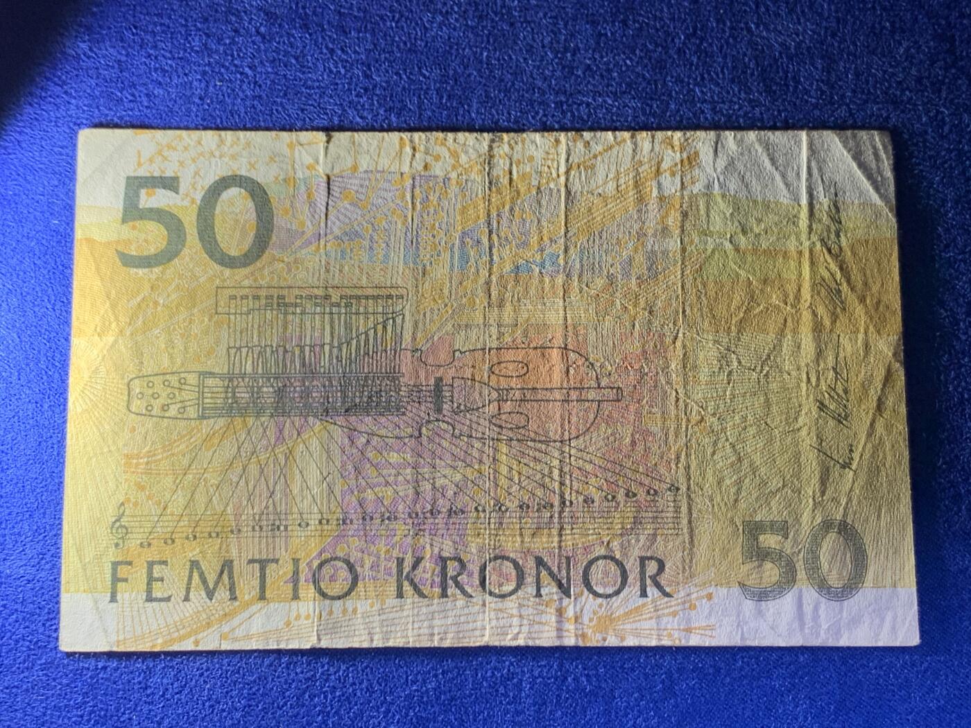 《竞宝斋》第274场- 周日，周一，周二  3场连拍 （全场包邮） 瑞典 2003年50克朗 纸币 细节见图