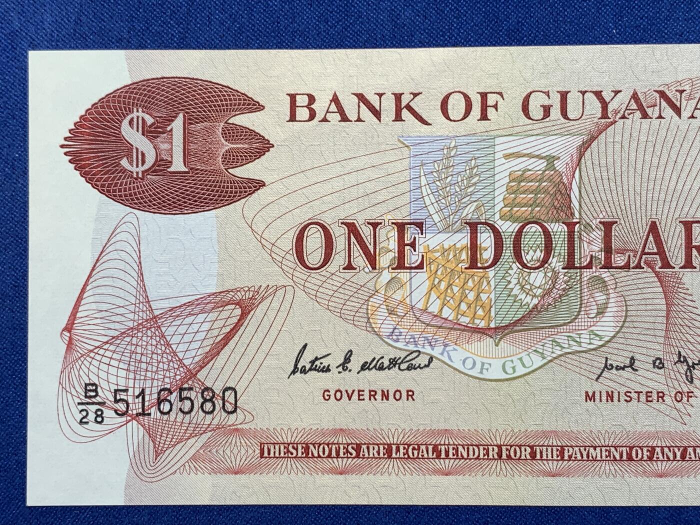 《竞宝斋》第274场- 周日，周一，周二  3场连拍 （全场包邮） 圭亚那1元纸币 老版