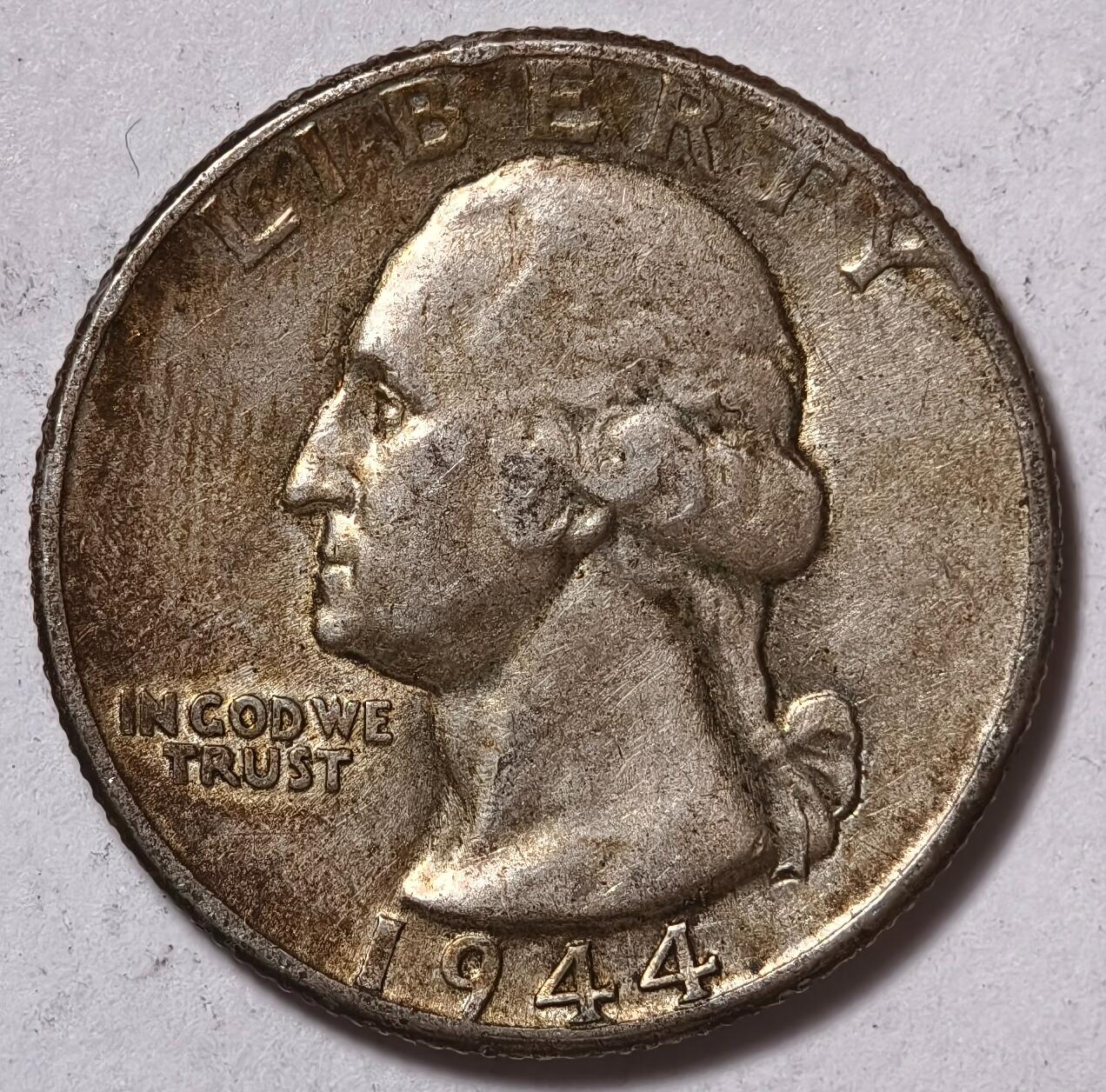 紫瑗钱币——第376期拍卖 美国 1944年 华盛顿 25美分 6.25克 0.9银