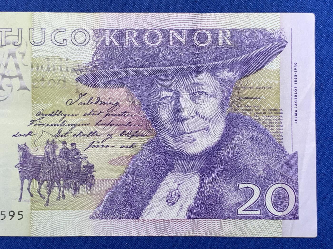 《竞宝斋》第274场- 周日，周一，周二  3场连拍 （全场包邮） 瑞典 1991-92年20克朗 纸币 细节见图