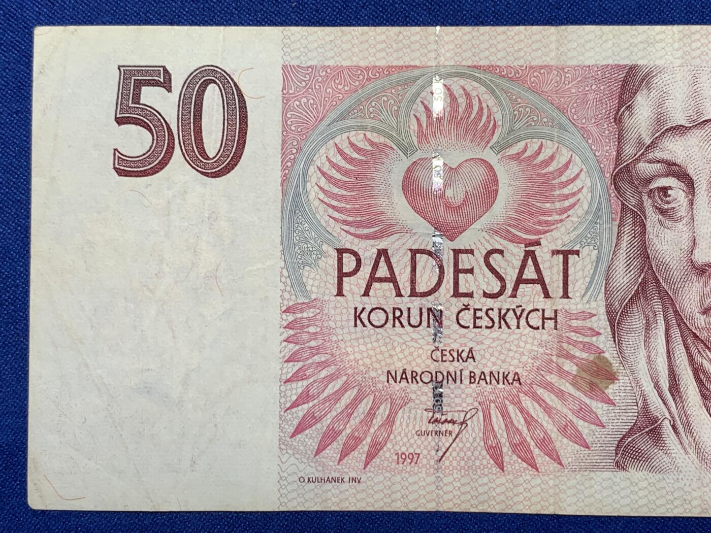 《竞宝斋》第274场- 周日，周一，周二  3场连拍 （全场包邮） 捷克共和国1997  50 克朗纸币