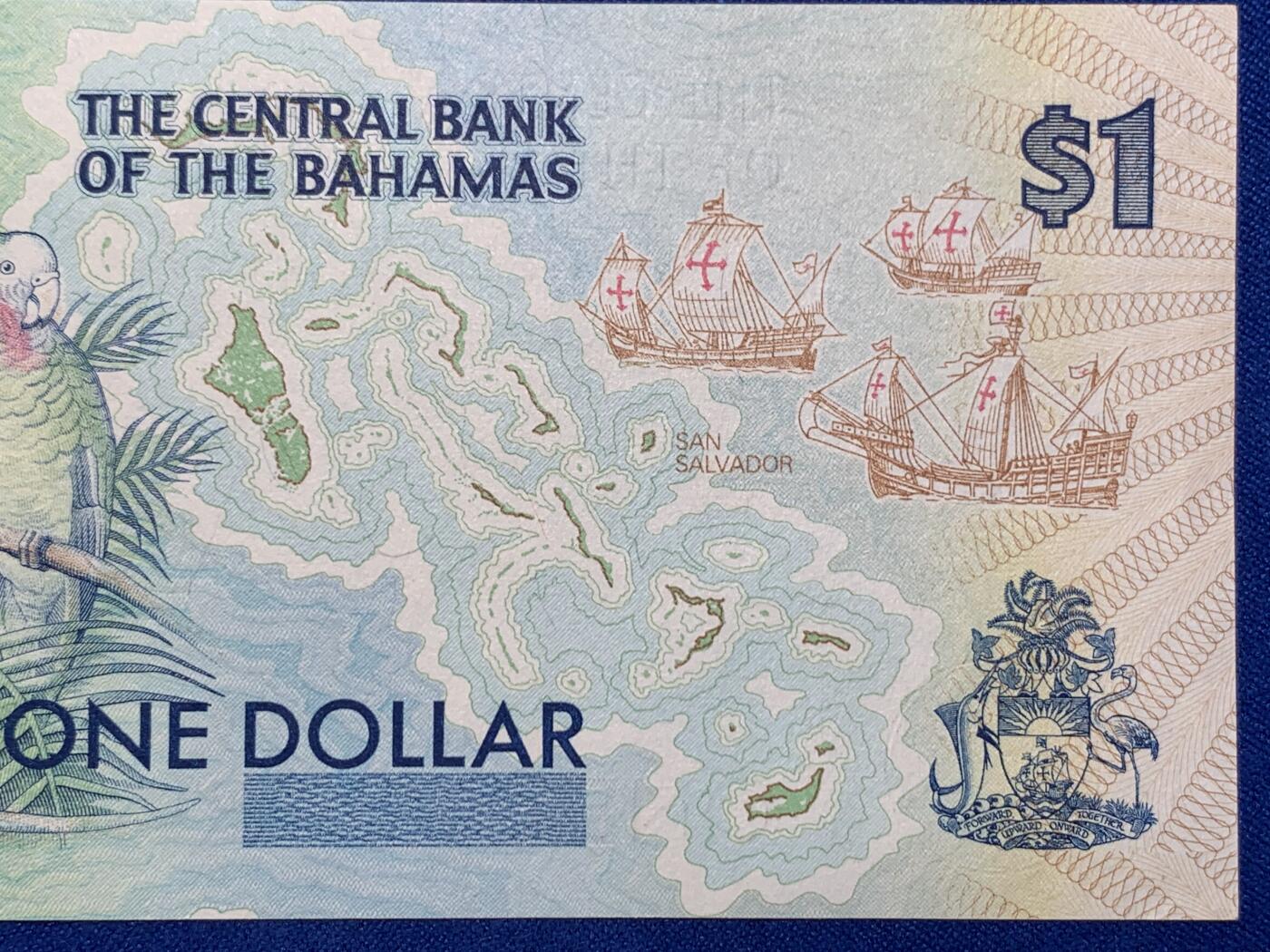 《竞宝斋》第274场- 周日，周一，周二  3场连拍 （全场包邮） 巴哈马1974年1元哥伦布纪念钞