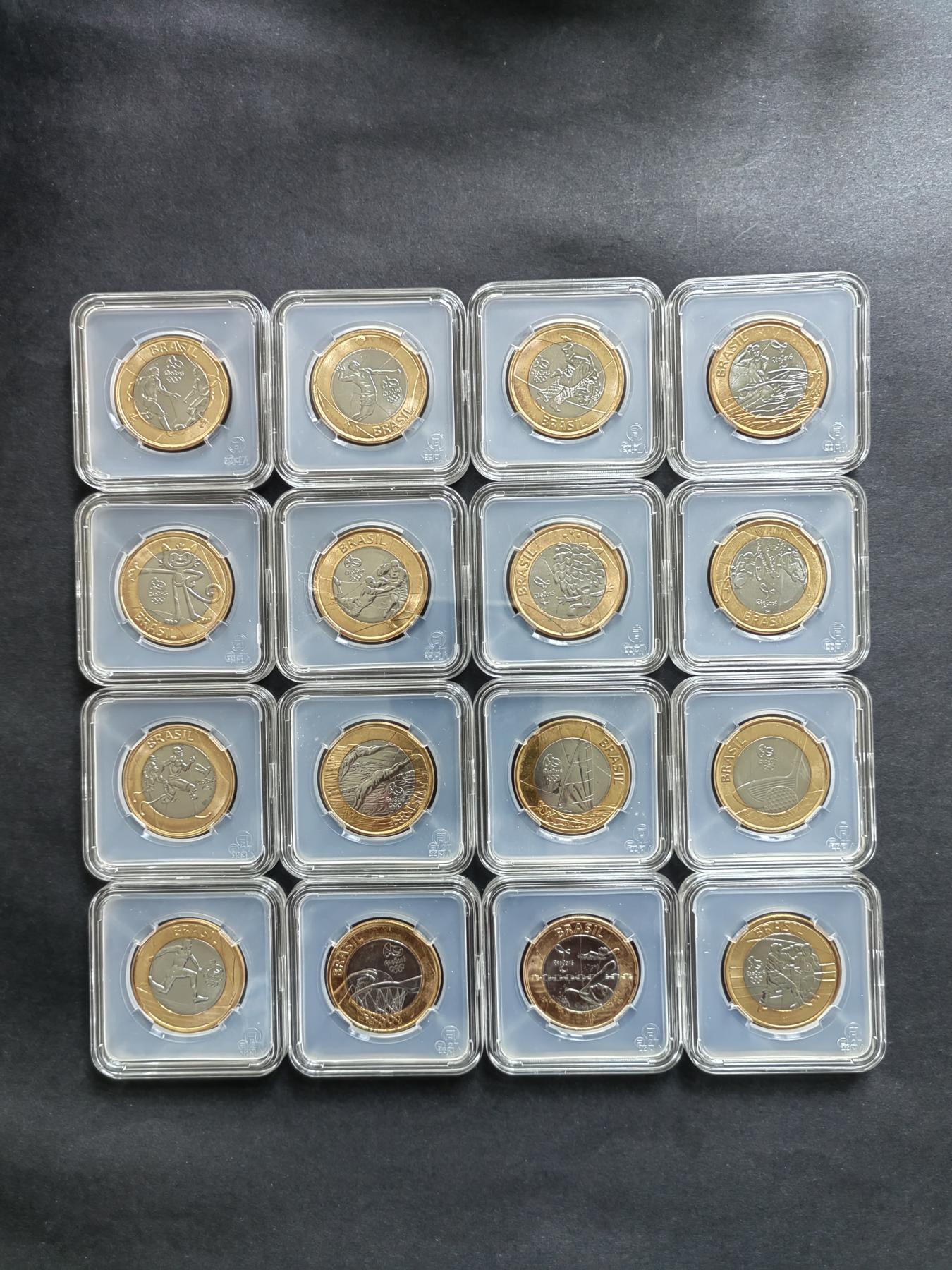 硬币专场240530第一场 巴西奥运会流通纪念币16枚全套（品相如图）