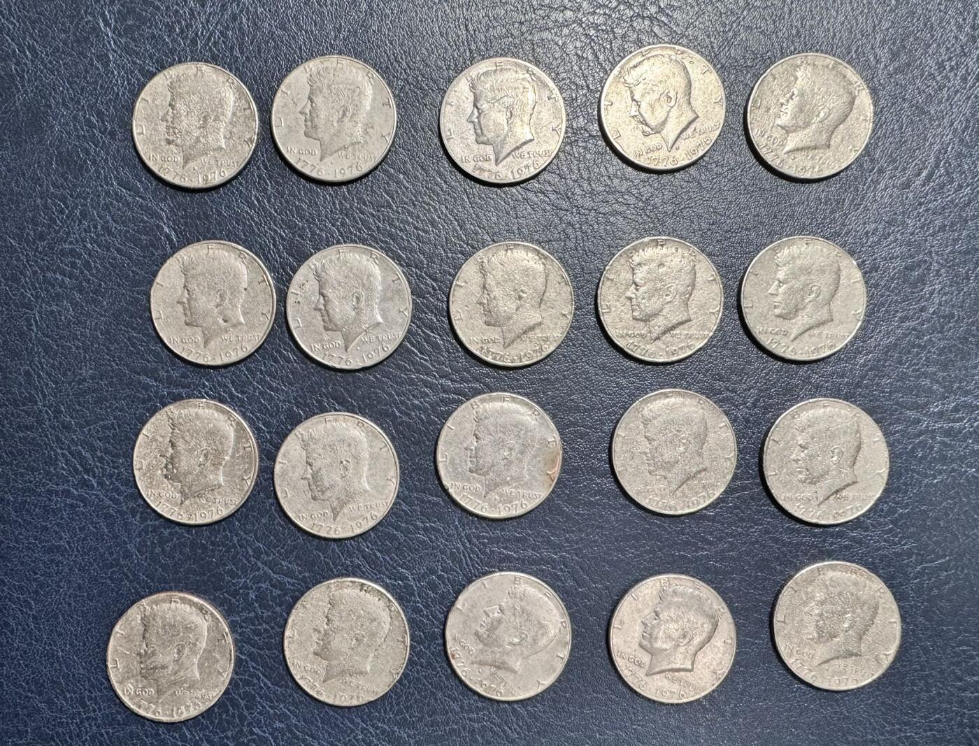 收藏联盟Quantum Auction 第349期拍卖  美国联邦1976年0.5美元硬币20枚 非全新 品相如图