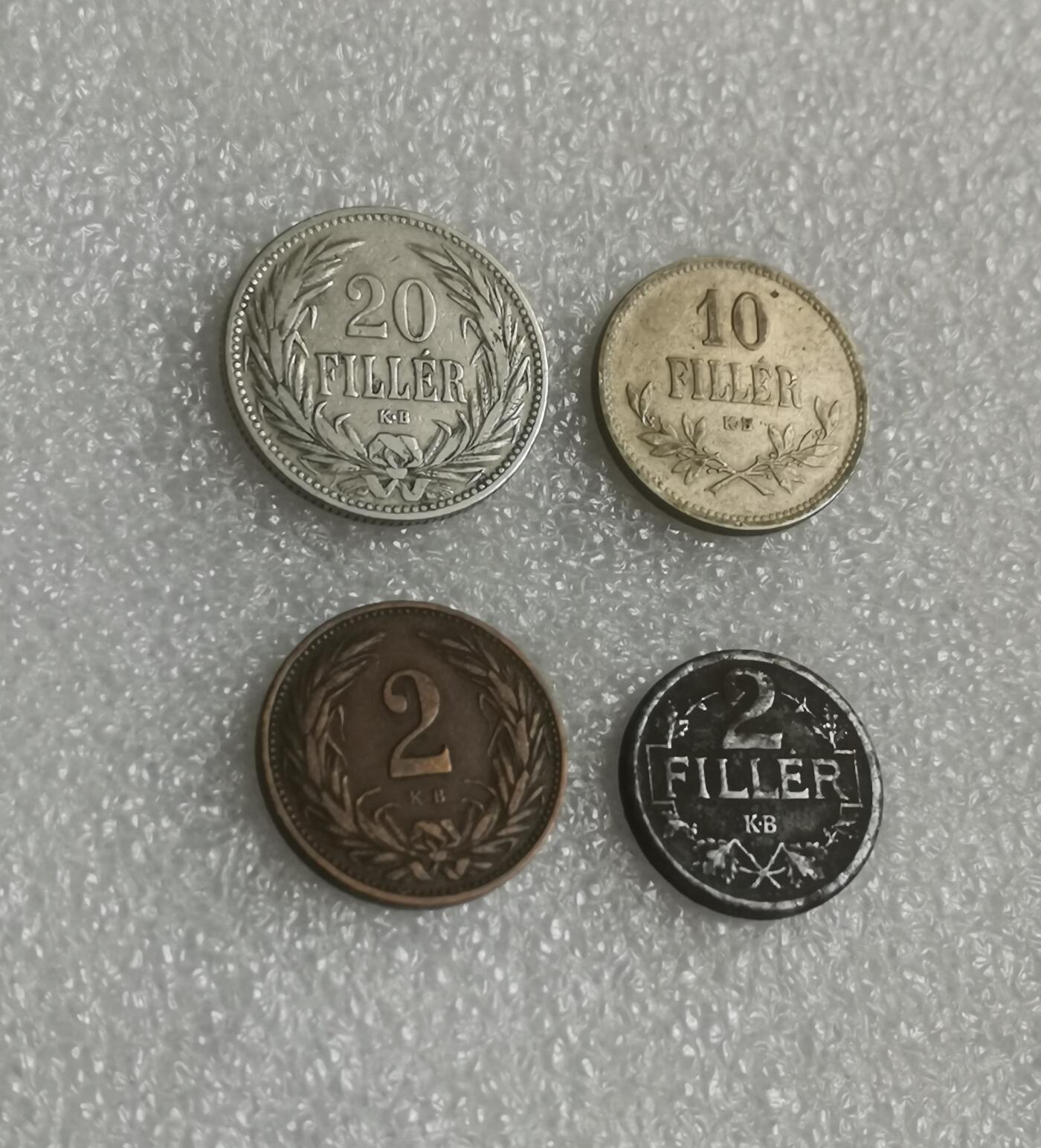 瓶子🏺第143期拍卖会  奥匈帝国 匈牙利1908-1893年  约瑟夫一世国王 皇冠币4枚