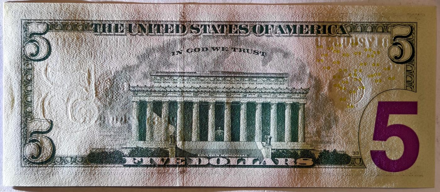 紫瑗钱币——第359期拍卖——纸币场 美国 2017年 F版 A序列 亚伯拉罕·林肯 5美元 彩色版 UNC