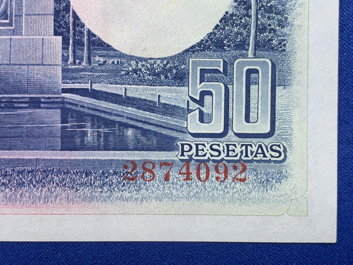 《竞宝斋》第274场- 周日，周一，周二  3场连拍 （全场包邮） 西班牙 1935 50比塞塔 纸币 细节见图