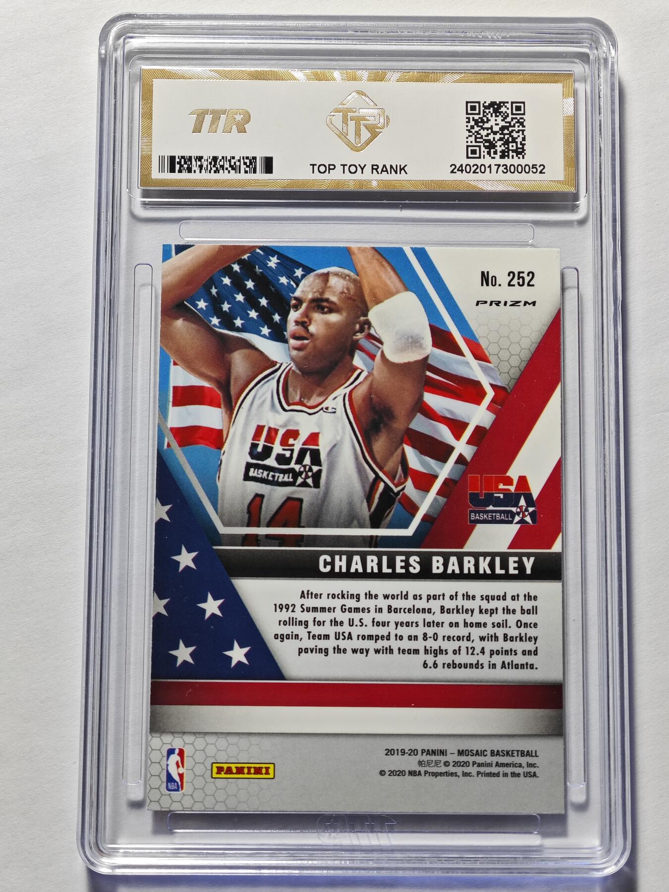 【德藏】 卡牌拍卖第13期【无每件最低收费❗️】 NBA 2019-20 PANINI MOSAIC 查尔斯·巴克利 橙马赛克折 国家荣誉特卡 TTR 9