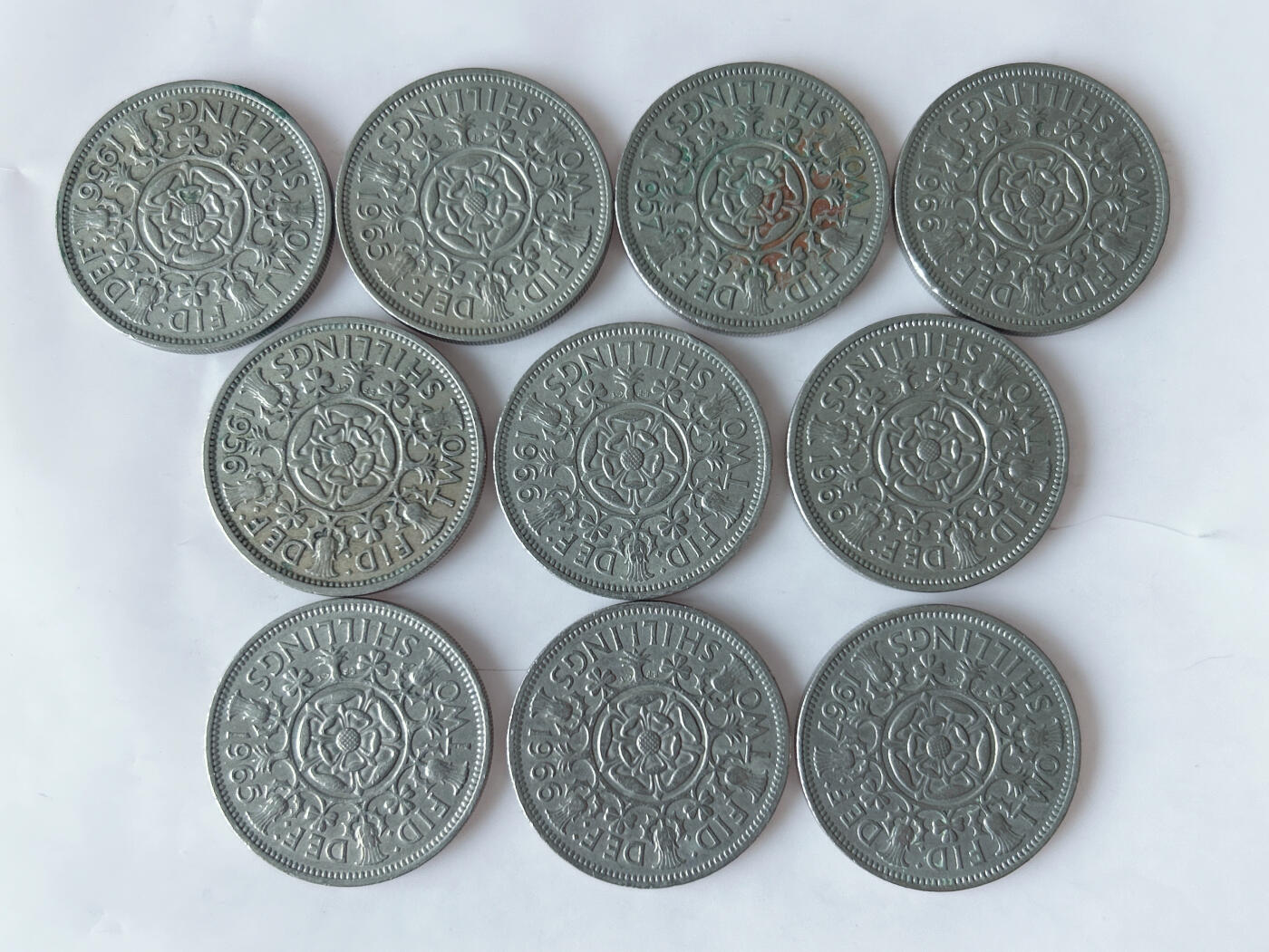 第一海外回流一元起拍收藏 散币专场 第92期 英国2先令 伊丽莎白 10枚