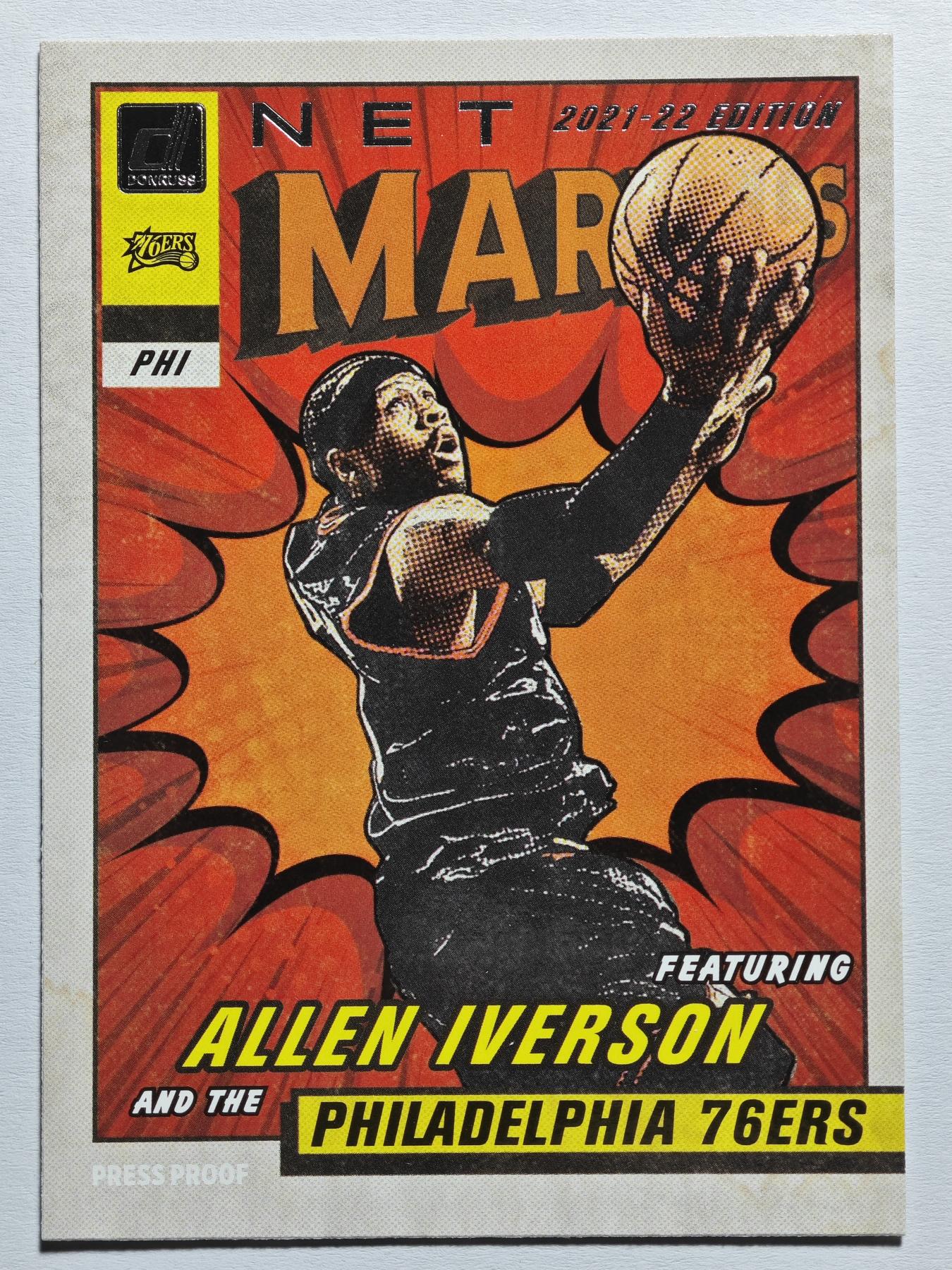 【德藏】 卡牌拍卖第13期【无每件最低收费❗️】 NBA 2021-22 PANINI 76人 艾伦·艾弗森 漫威特卡 (本卡包装为全新：卡砖、卡砖膜)