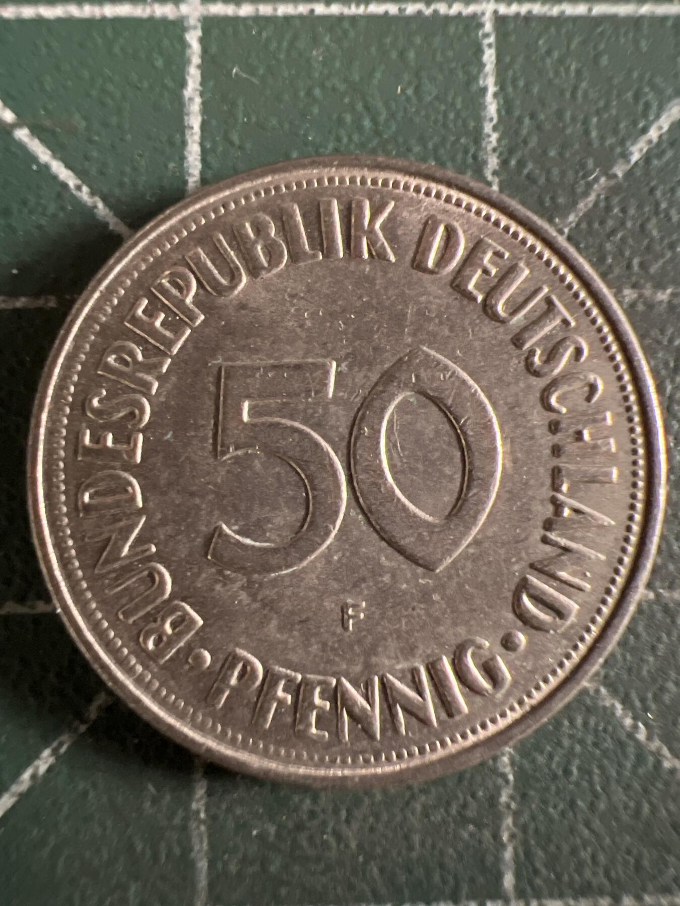 第613期 硬币专场 （无押金，捡漏，全场50包邮，偏远地区除外，接收代拍业务） 德国50分 F