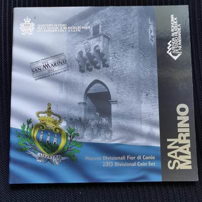 道一币馆币章第六十七场 - 原包装 圣马力诺2013年欧元套币八枚套 