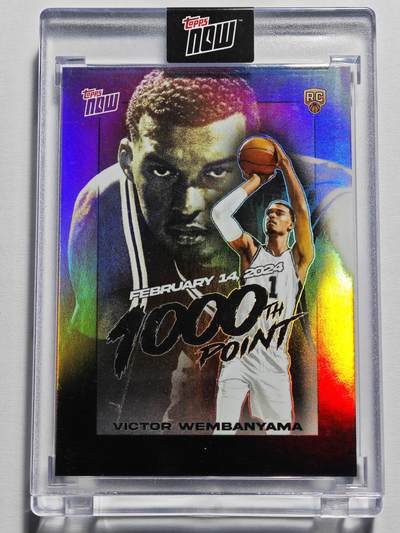 【德藏】 卡牌拍卖第13期【无每件最低收费❗️】 - NBA 2024 Topps 维克托·文班亚马 职业生涯1000分 新秀 折射 特卡 (TOPPS原封砖)