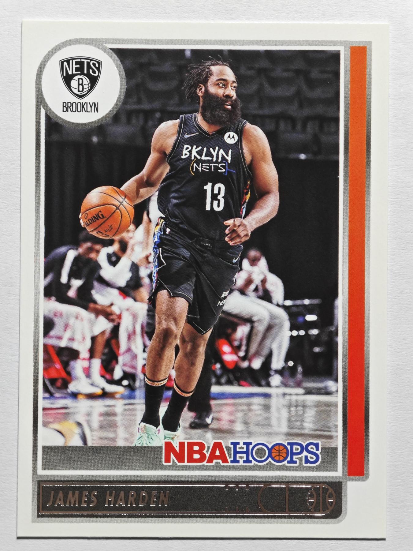 【德藏】 卡牌拍卖第13期【无每件最低收费❗️】 NBA 2021-22年 PANINI HOPPS 篮网 詹姆斯·哈登 (本卡包装为全新：卡膜、卡夹、卡夹膜)