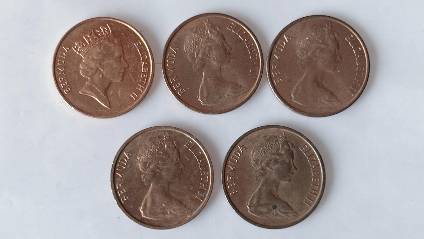 第一海外回流一元起拍收藏 散币专场 第92期 百慕大1分 伊丽莎白女王 5枚