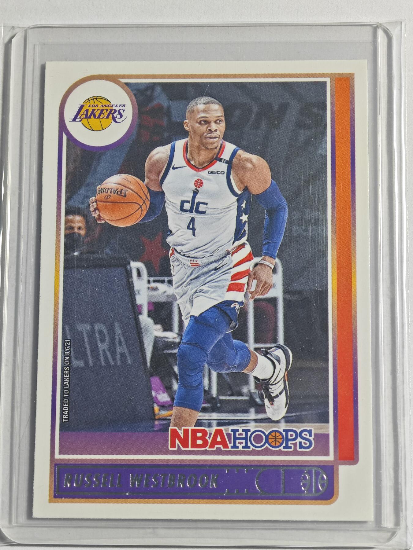 【德藏】 卡牌拍卖第13期【无每件最低收费❗️】 NBA 2021-22年 PANINI HOPPS 湖人 拉塞尔·威斯布鲁克 (本卡包装为全新：卡膜、卡夹、卡夹膜)