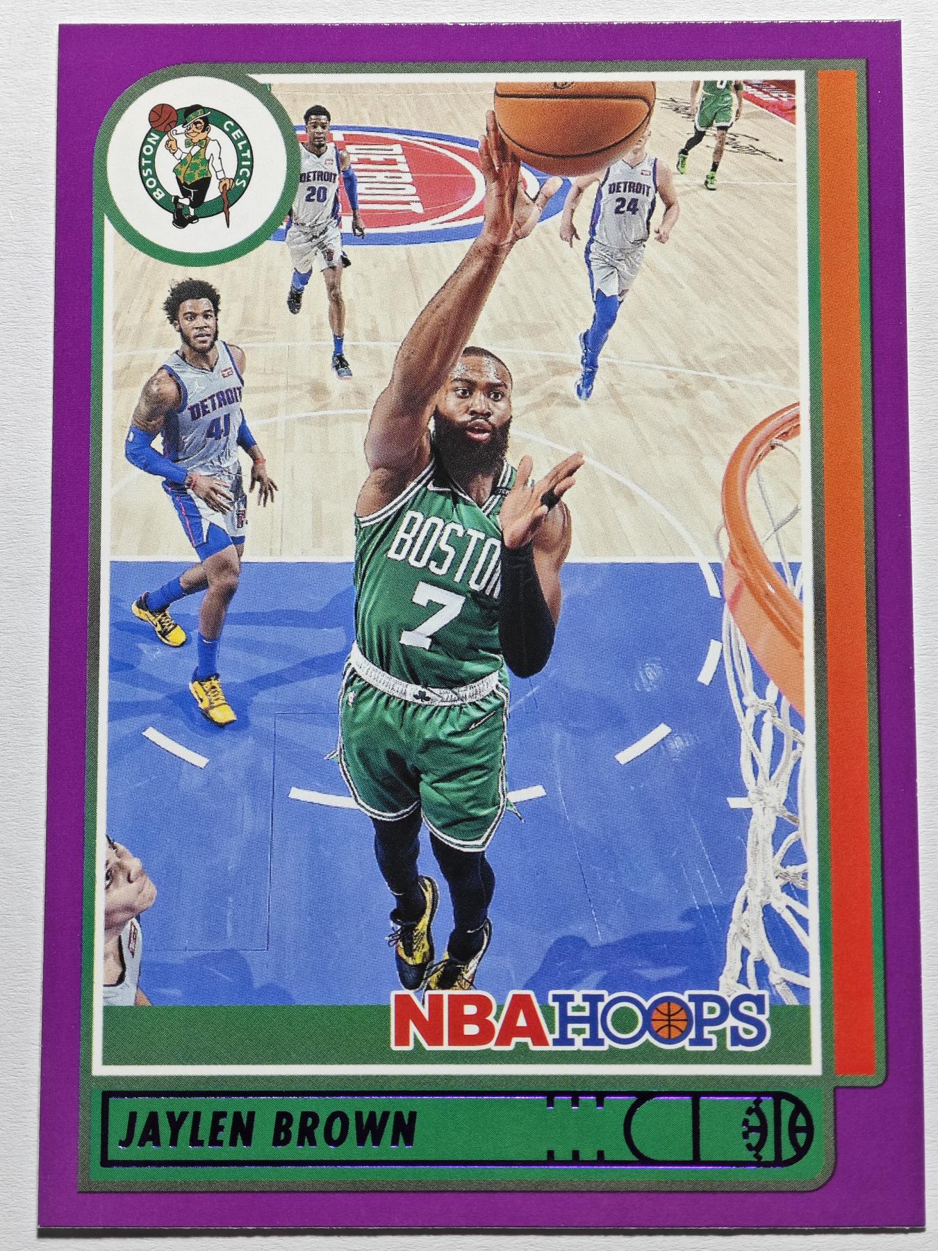【德藏】 卡牌拍卖第13期【无每件最低收费❗️】 NBA 2021-22年 PANINI HOPPS 凯尔特人 杰伦·布朗 特卡 (本卡包装为全新：卡膜、卡夹、卡夹膜)