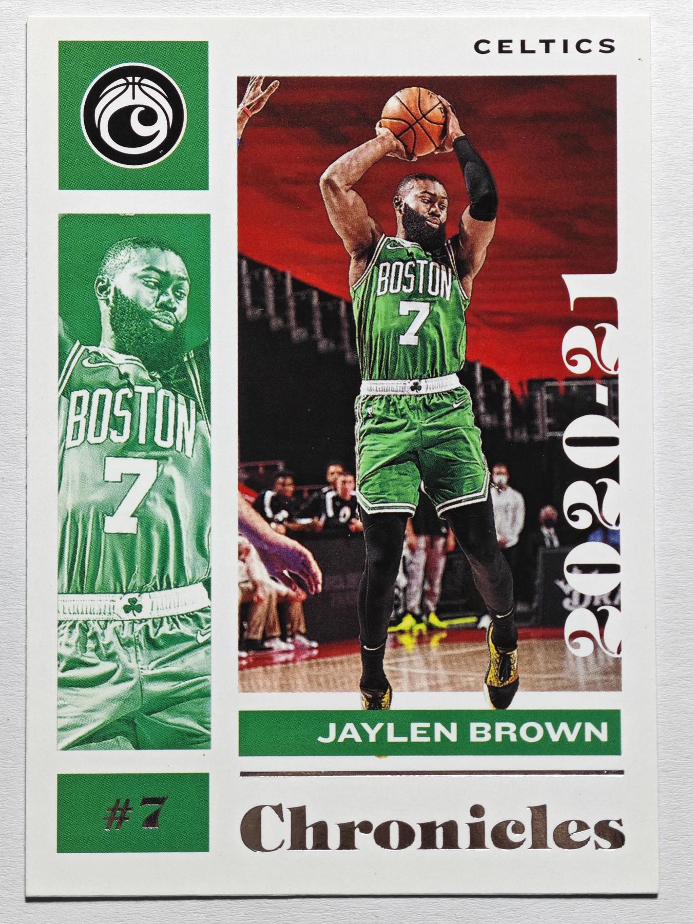 【德藏】 卡牌拍卖第13期【无每件最低收费❗️】 NBA 2020-21年 PANINI Chronicles 凯尔特人 杰伦·布朗 (本卡包装为全新：卡膜、卡夹、卡夹膜)