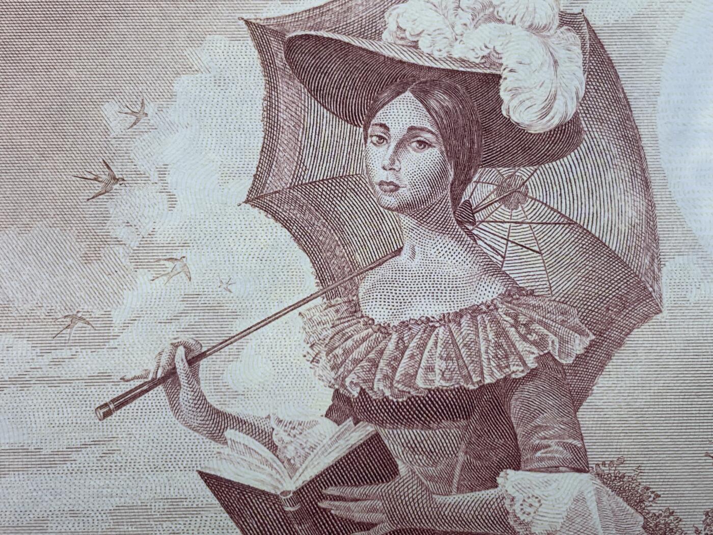 《竞宝斋》第274场- 周日，周一，周二  3场连拍 （全场包邮） 西班牙 1965年 古斯塔沃·阿道夫·贝克凯尔 100比塞塔 纸币