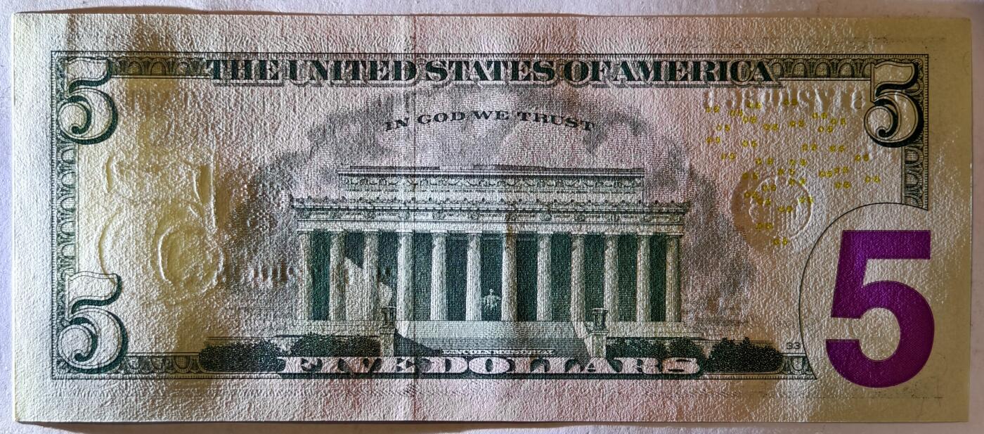 紫瑗钱币——第359期拍卖——纸币场 美国 2017年 F版 A序列 亚伯拉罕·林肯 5美元 彩色版 UNC