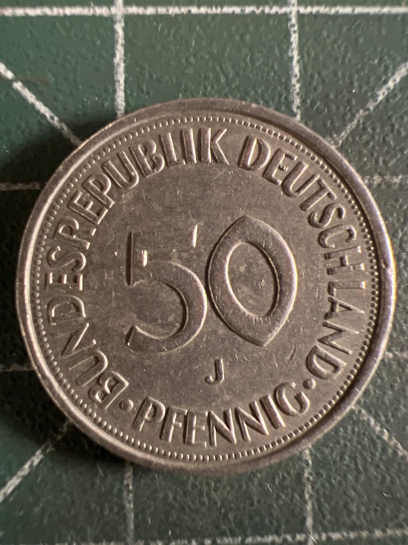 第614期 硬币专场 （无押金，捡漏，全场50包邮，偏远地区除外，接收代拍业务） 德国50分 J