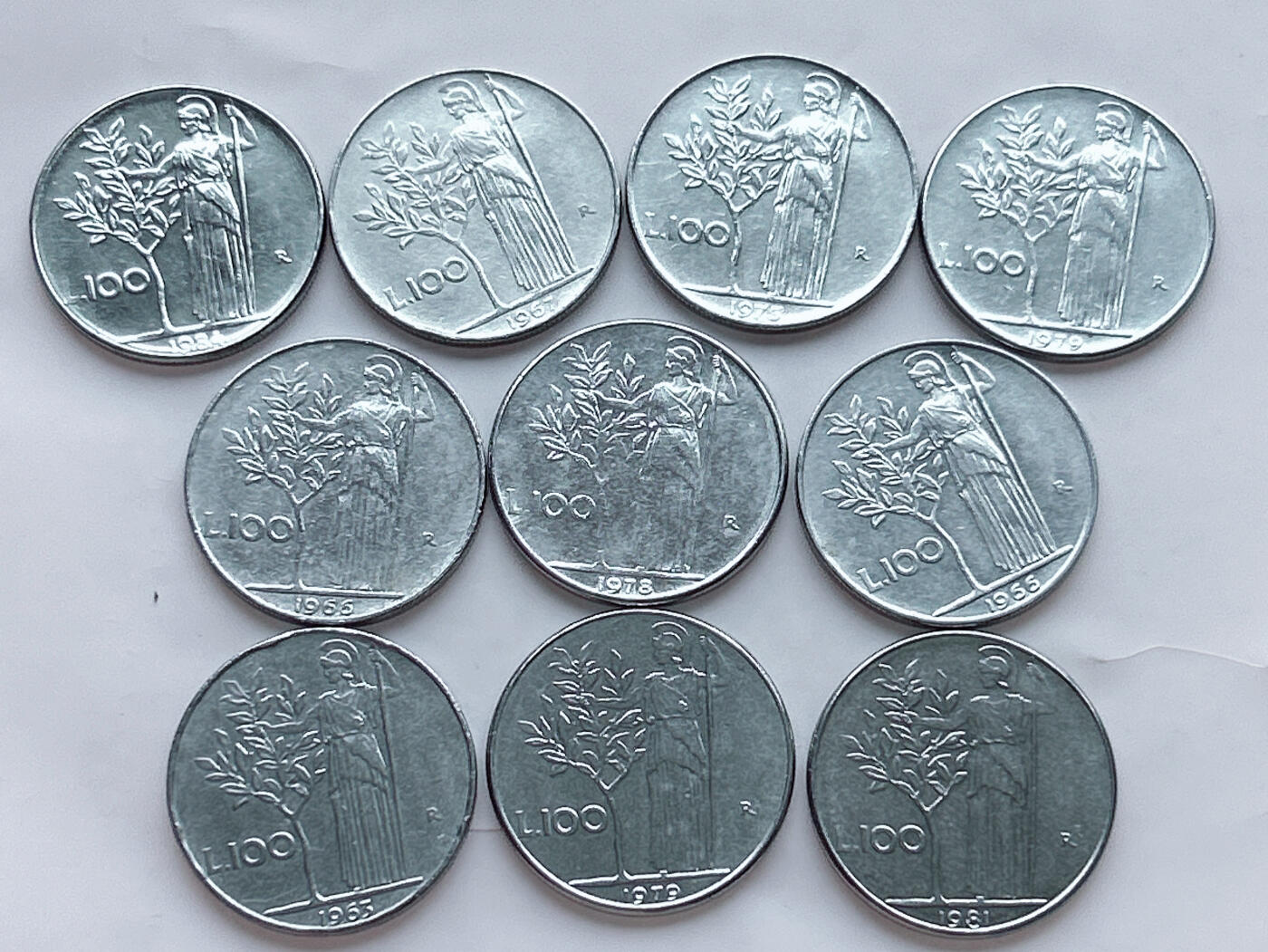 第一海外回流一元起拍收藏 散币专场 第92期 意大利100里拉 10枚