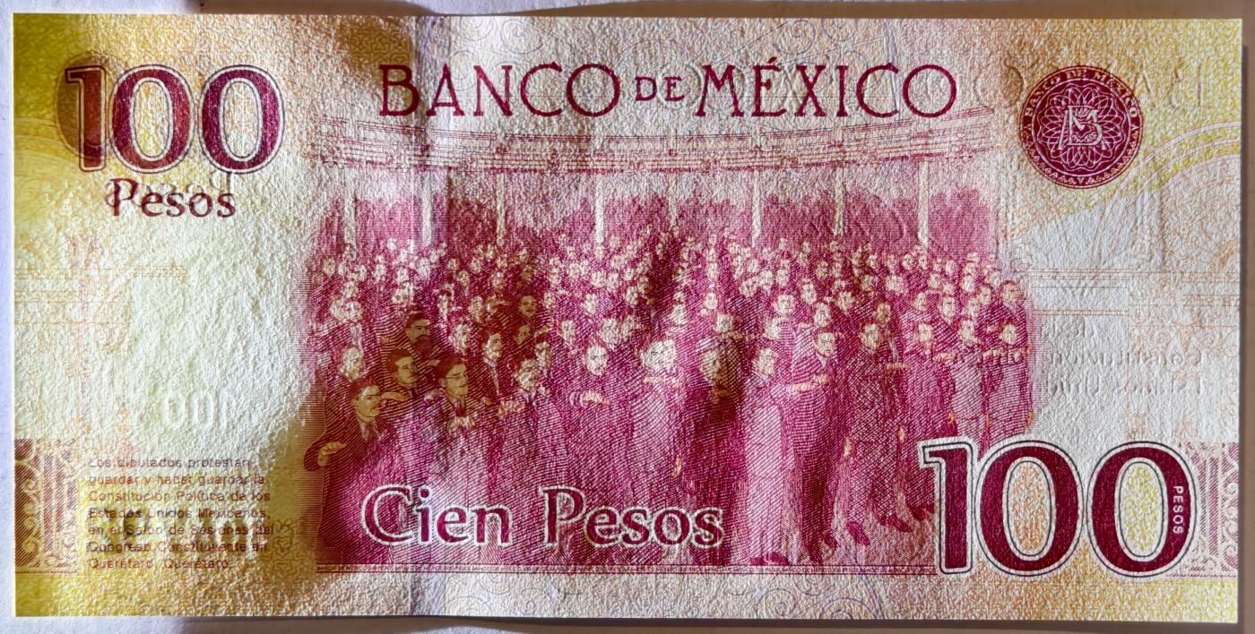 紫瑗钱币——第373期拍卖——纸币场 墨西哥 2017年 宪法颁布100周年 纪念钞 100比索 UNC