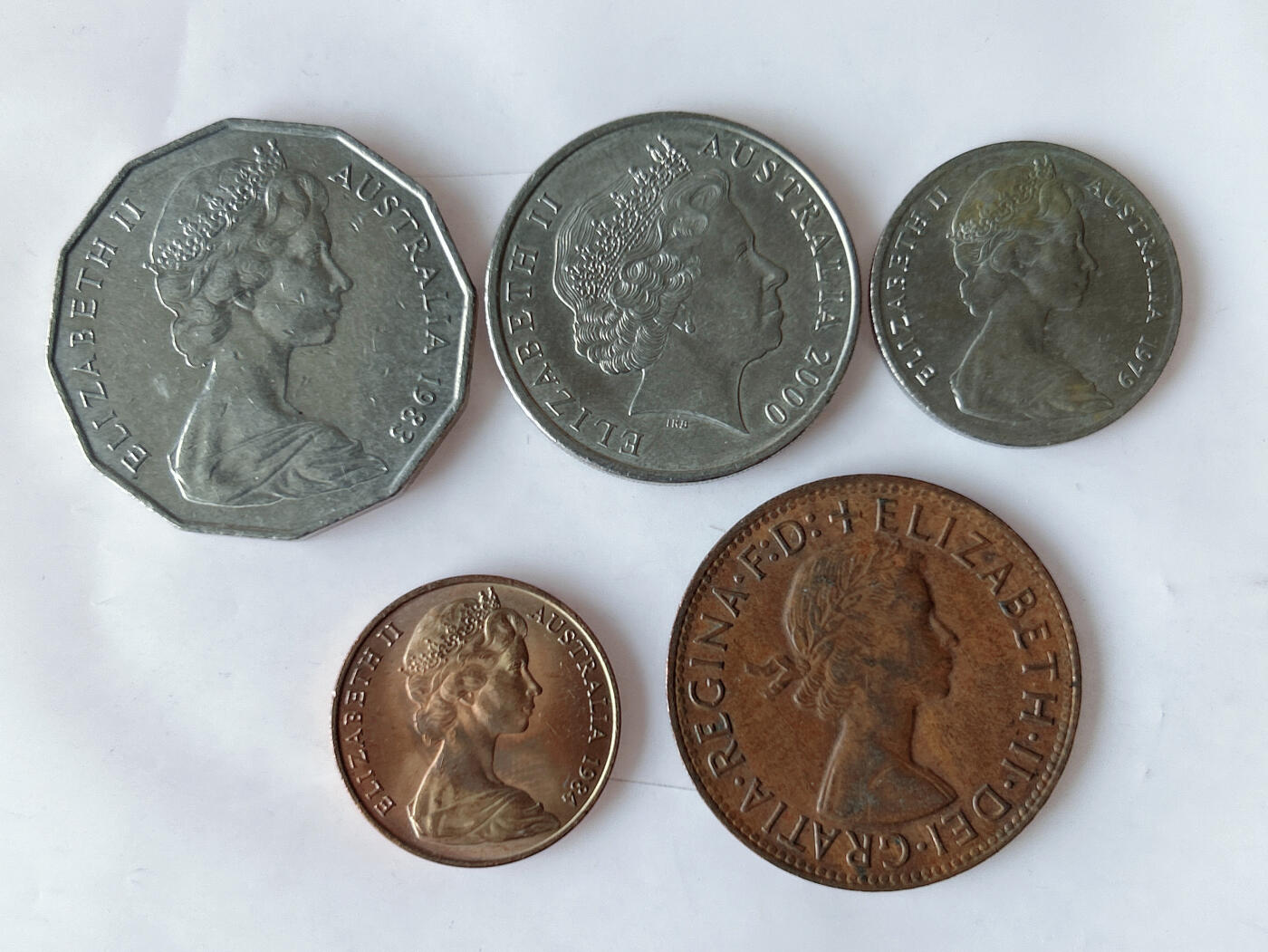 第一海外回流一元起拍收藏 散币专场 第92期 澳大利亚硬币 5枚