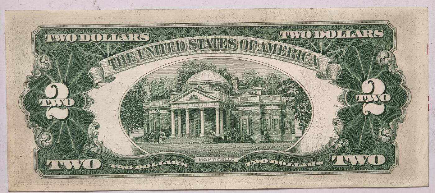 紫瑗钱币——第359期拍卖——纸币场 美国 1953年 C序列 托马斯·杰斐逊 2美元 红印 政府券 AU