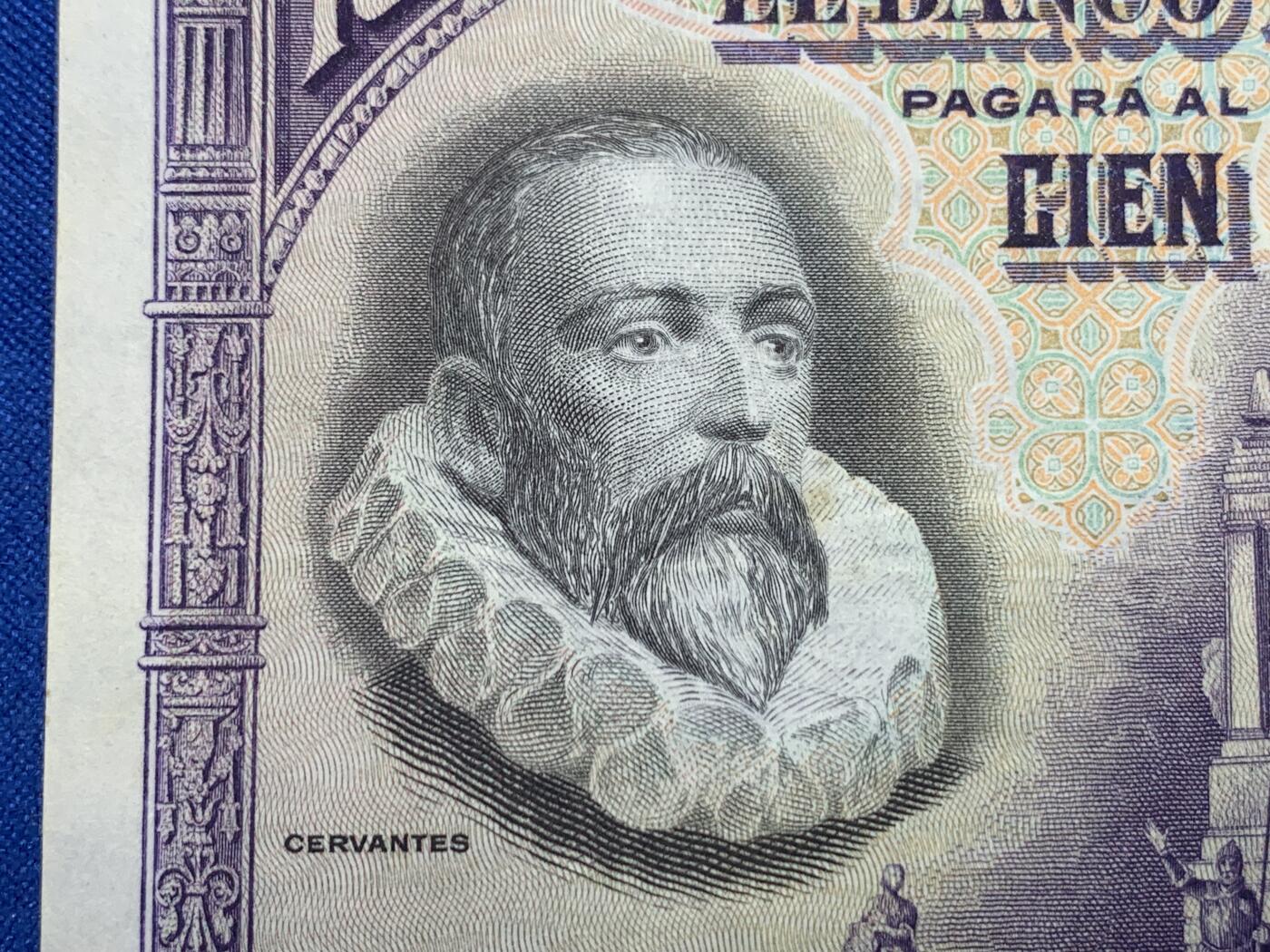 《竞宝斋》第274场- 周日，周一，周二  3场连拍 （全场包邮） 西班牙 1928 100比塞塔 纸币 细节见图