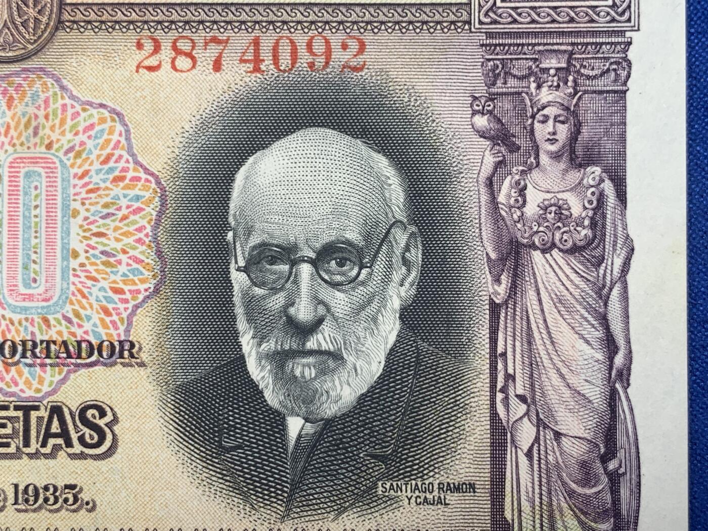 《竞宝斋》第274场- 周日，周一，周二  3场连拍 （全场包邮） 西班牙 1935 50比塞塔 纸币 细节见图