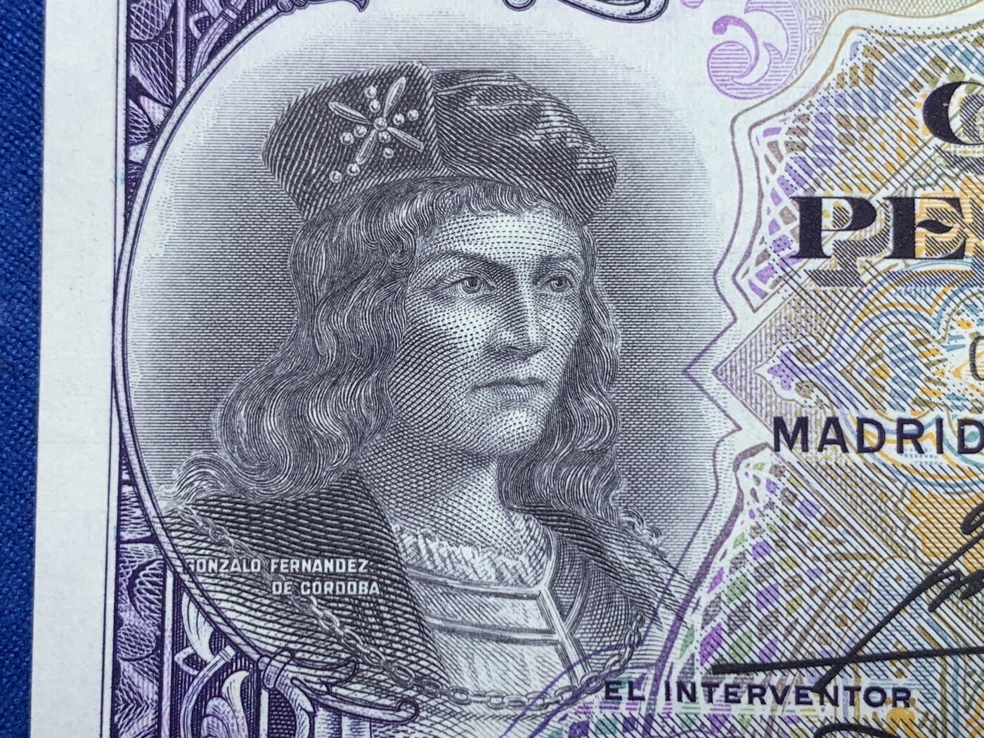 《竞宝斋》第274场- 周日，周一，周二  3场连拍 （全场包邮） 西班牙 1931 100比塞塔纸币 细节见图