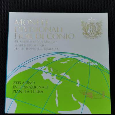 道一币馆币章第六十七场 - 原包装 圣马力诺2008年国际地球年纪念套币九枚套 含银币