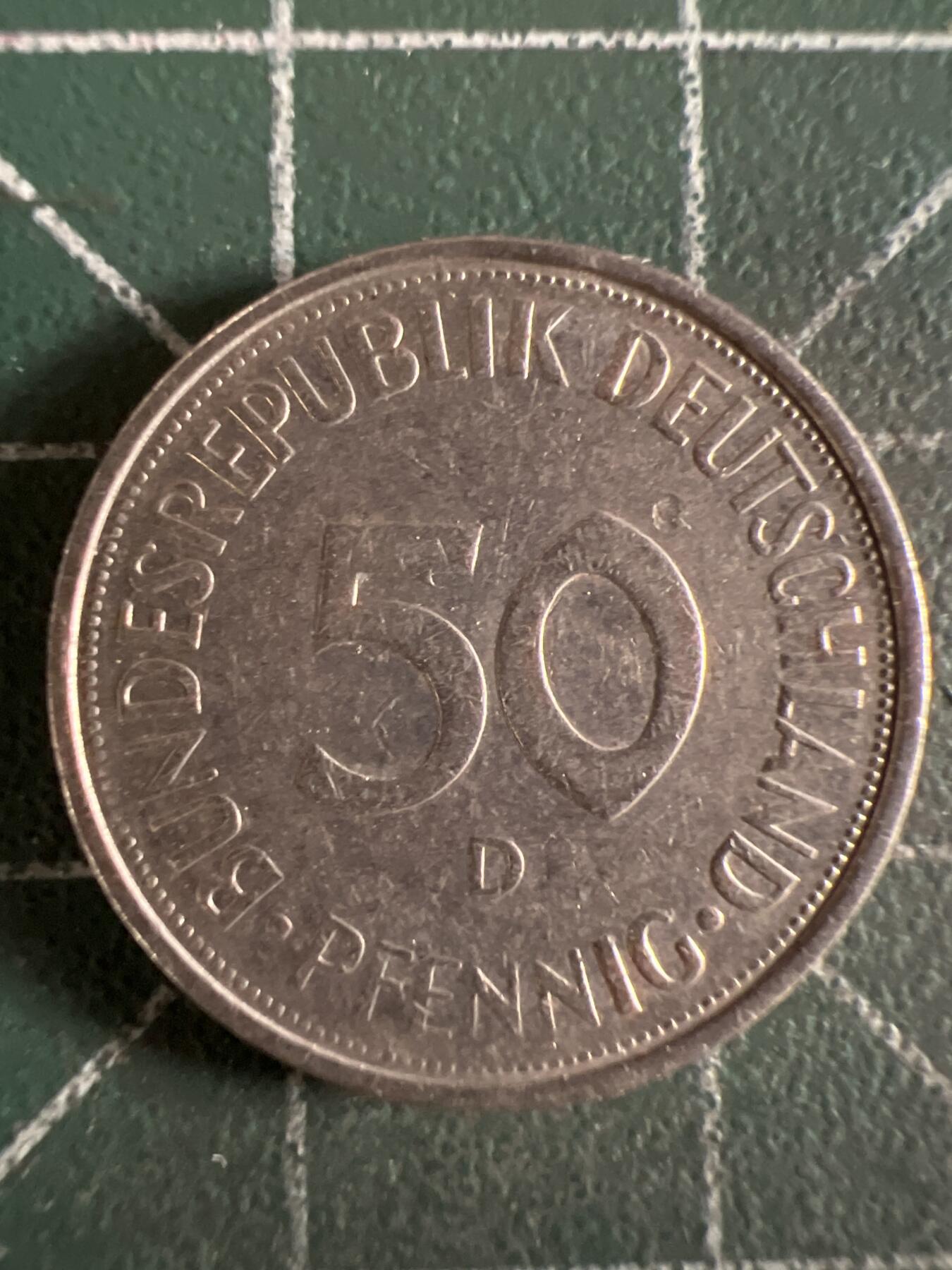 第614期 硬币专场 （无押金，捡漏，全场50包邮，偏远地区除外，接收代拍业务） 德国50分 D