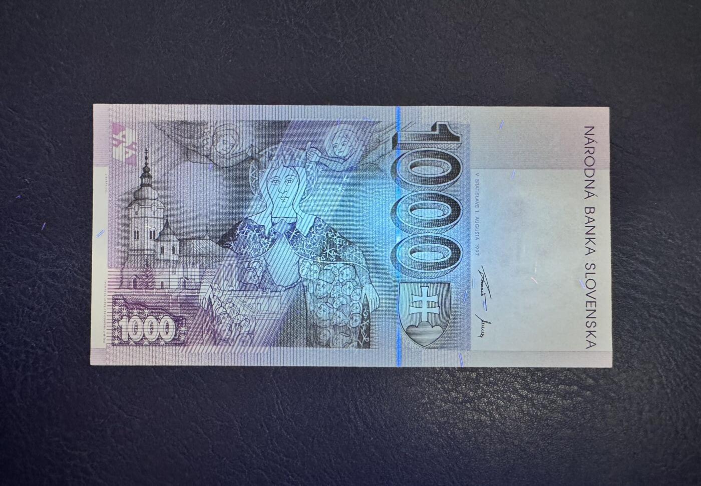 收藏联盟Quantum Auction 第349期拍卖  斯洛伐克1997年1000克朗 品相AU 