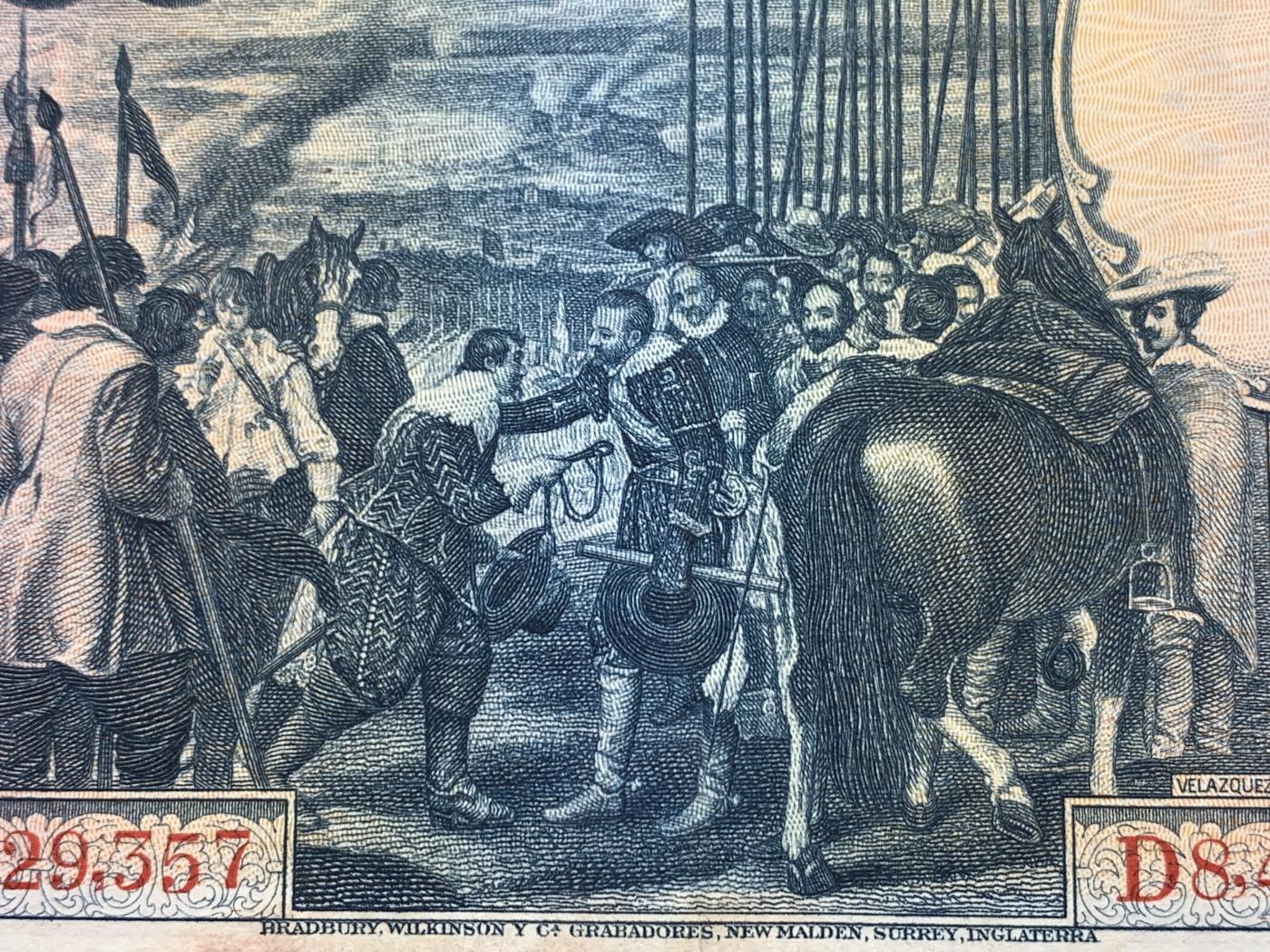 《竞宝斋》第274场- 周日，周一，周二  3场连拍 （全场包邮） 西班牙 1928年 50比塞塔 纸币 细节见图
