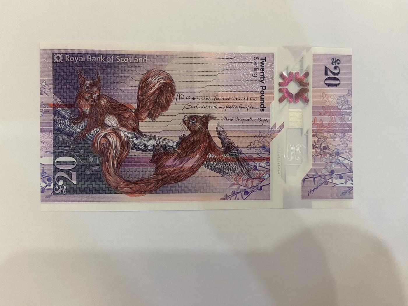 【炜奕收藏】裸钞专场第5期 【AH997115】苏格兰皇家银行20磅，AUC品相